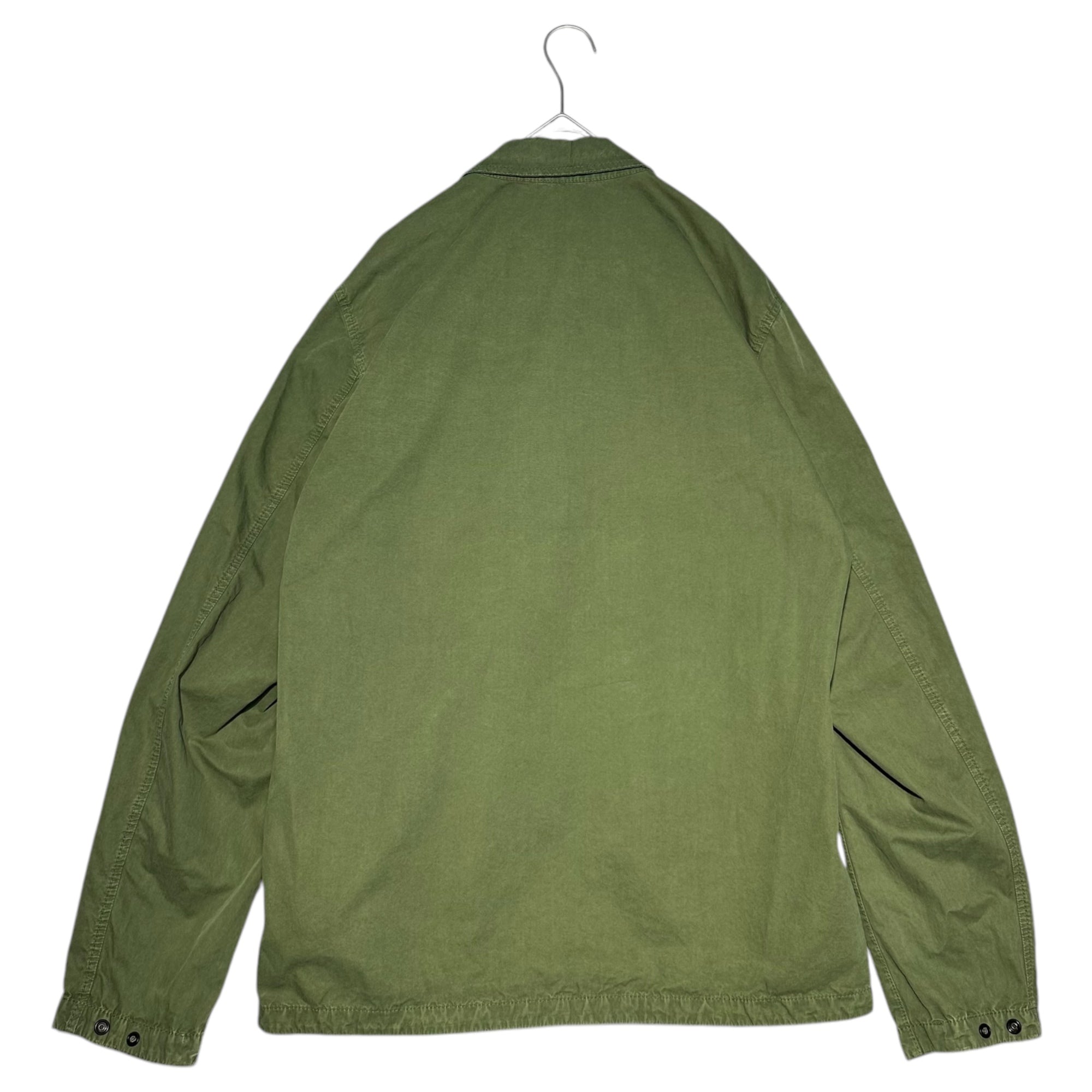 STONE ISLAND(ストーンアイランド) 22AW Brushed Cotton Canvas Zip Overshirt ブラッシュド コットン キャンバス ジップアップ シャツ ジャケット 7715101WN L グリーン ブルゾン