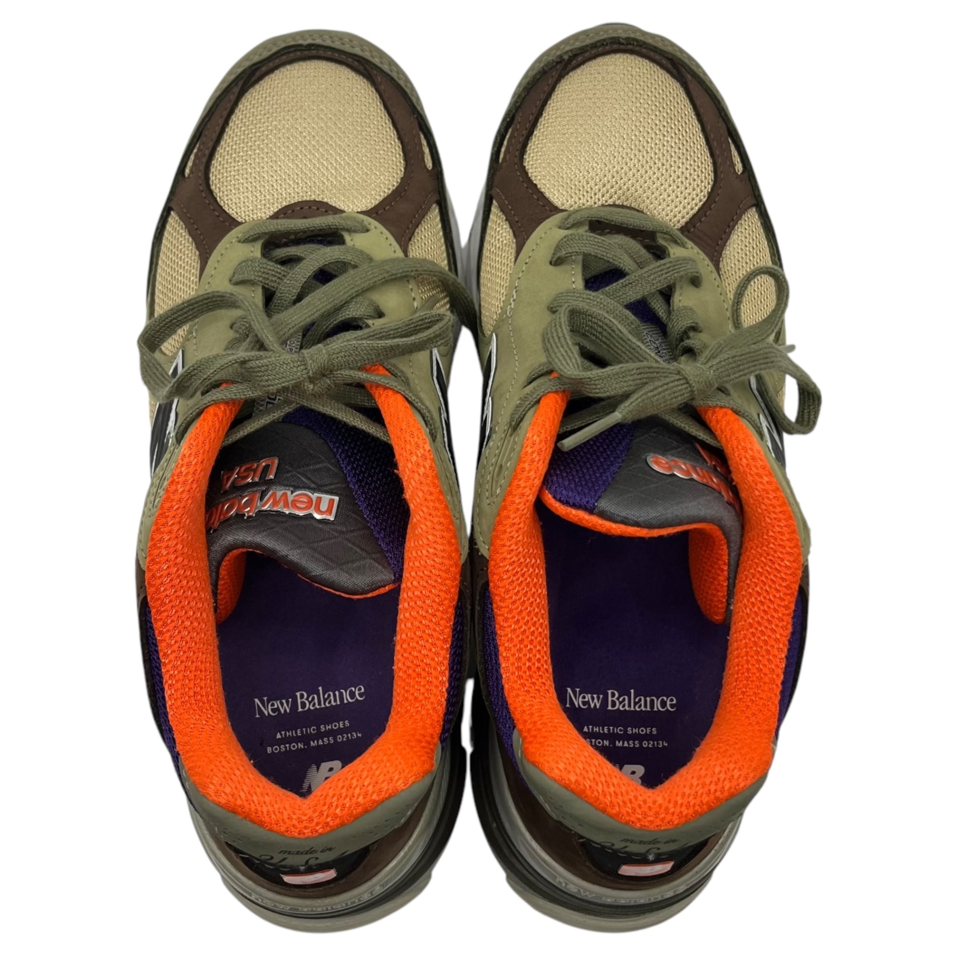 NEW BALANCE(ニューバランス) 990V3 low cut sneakers ローカット スニーカー ランニングシューズ M990BT3 27.0cm カーキ×オレンジ 箱付