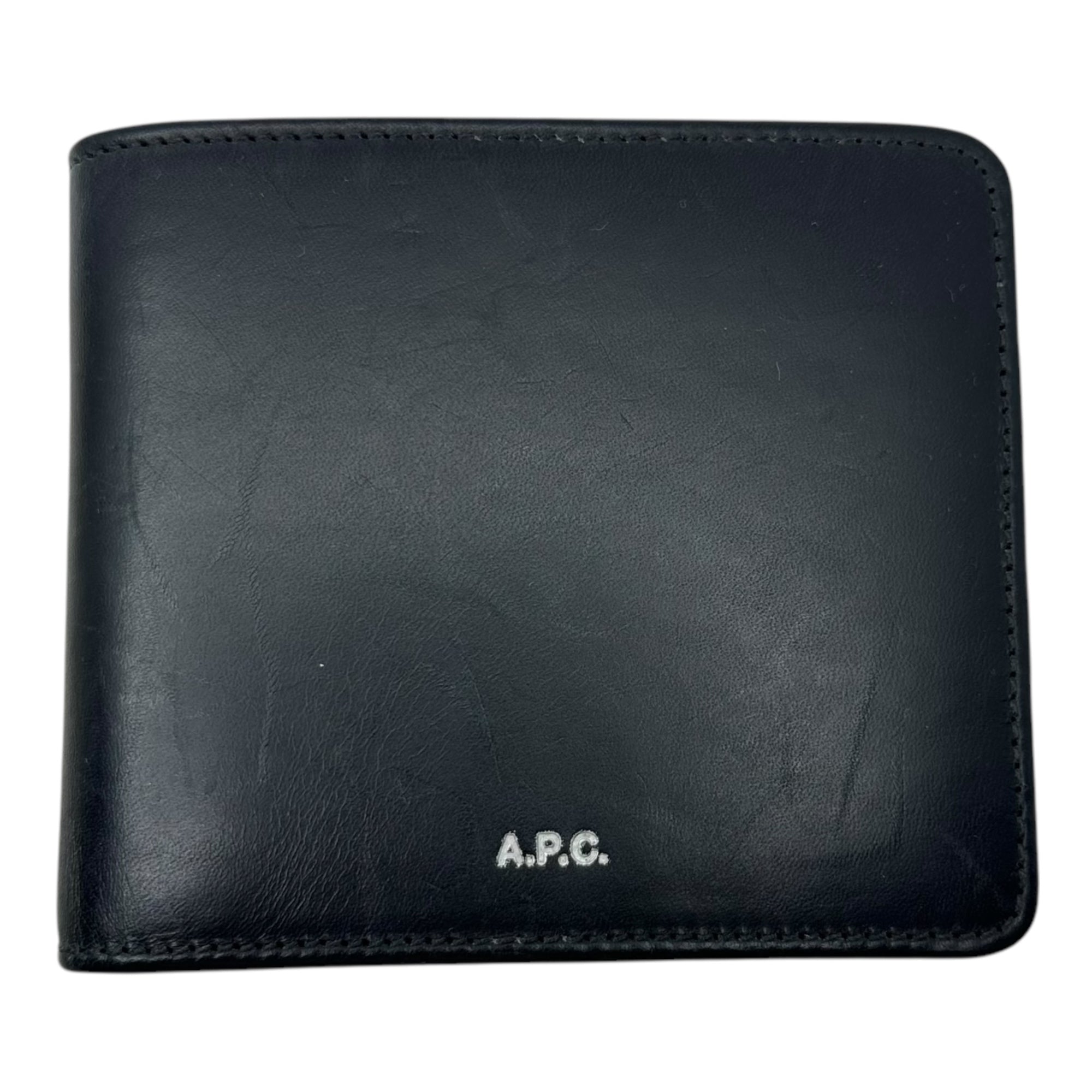 A.P.C.(アーペーセー) Cow Leather Bifold Wallet カウ レザー 二つ折り財布 ダークネイビー