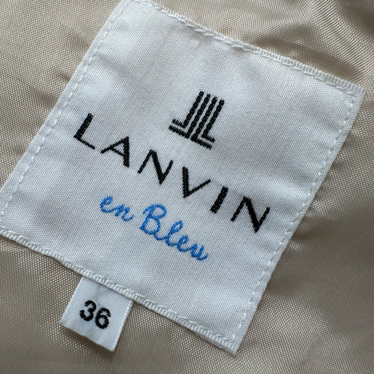 LANVIN en Bleu(ランバンオンブルー) Raccoon Fur-Trimmed Hooded Down Coat ラグーンファー フーデッド ダウン コート 3406108 36(S程度) ベージュ ジャケット