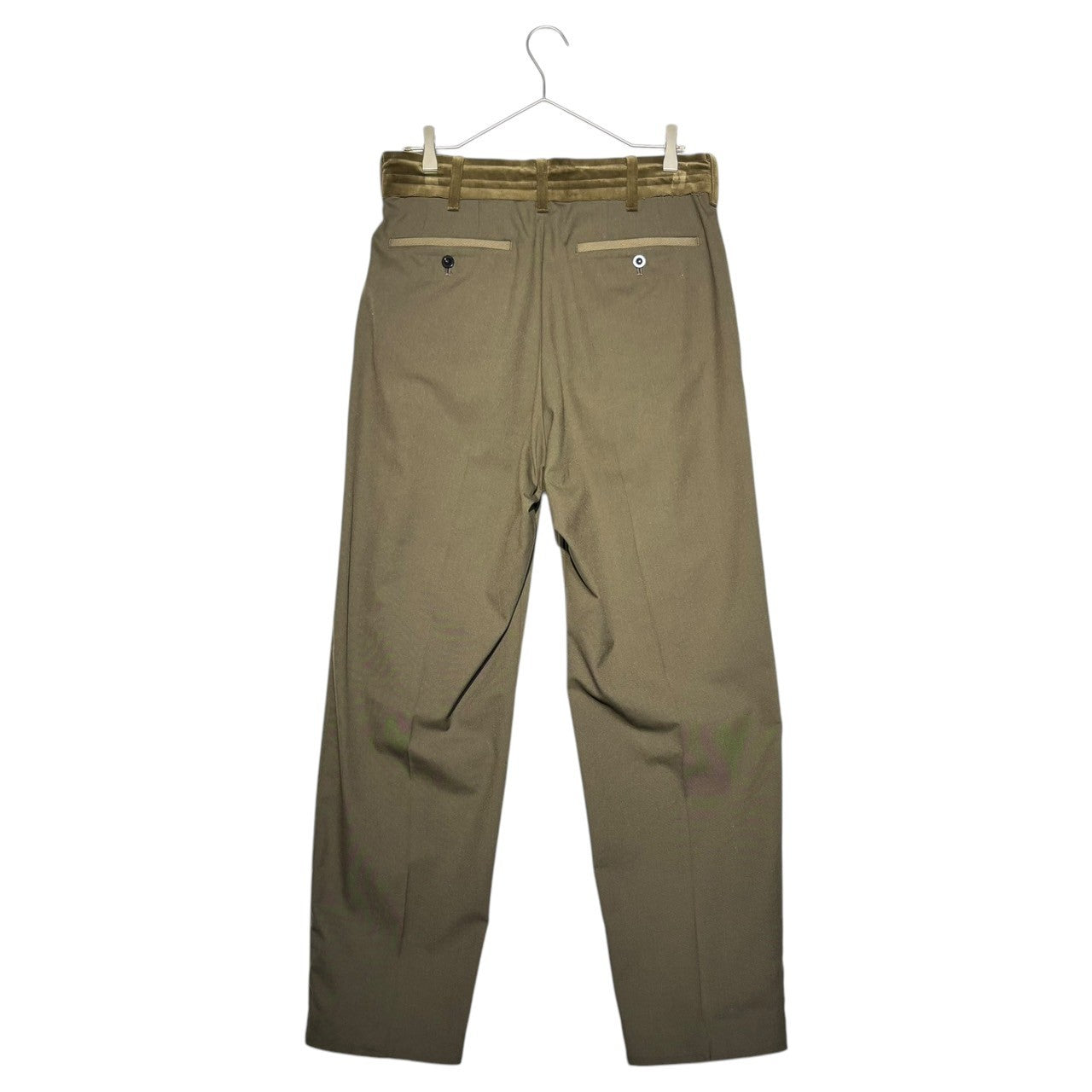 sacai(サカイ) 21SS Velor switching Suiting Pants ベロア切替 スーツ パンツ 21-02460M 2(M程度) カーキ