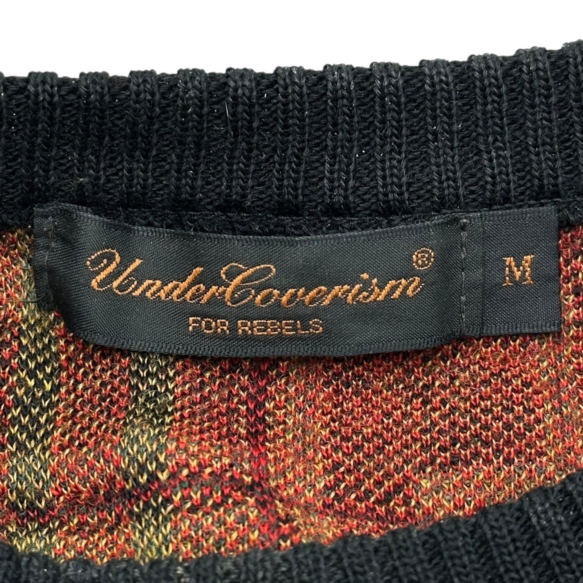 UNDERCOVERISM(アンダーカバイズム) 02AW ”魔女期” バック クロス プリント タータン チェック ニット Back Cross Print Tartan Check Knit M324 M グリーン×レッド アーカイブ 00s
