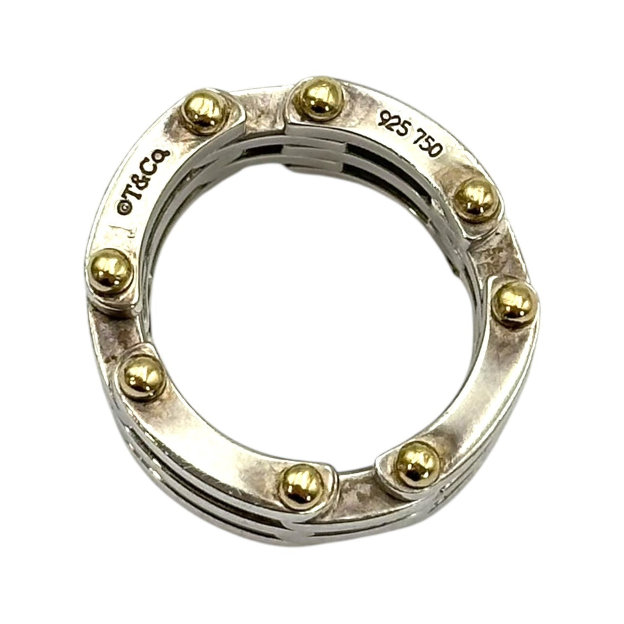TIFFANY & CO.(ティファニー) Silver & Gold Two-Tone Gate Ring シルバー ゴールド コンビ ゲート リング 10号 シルバー×ゴールド