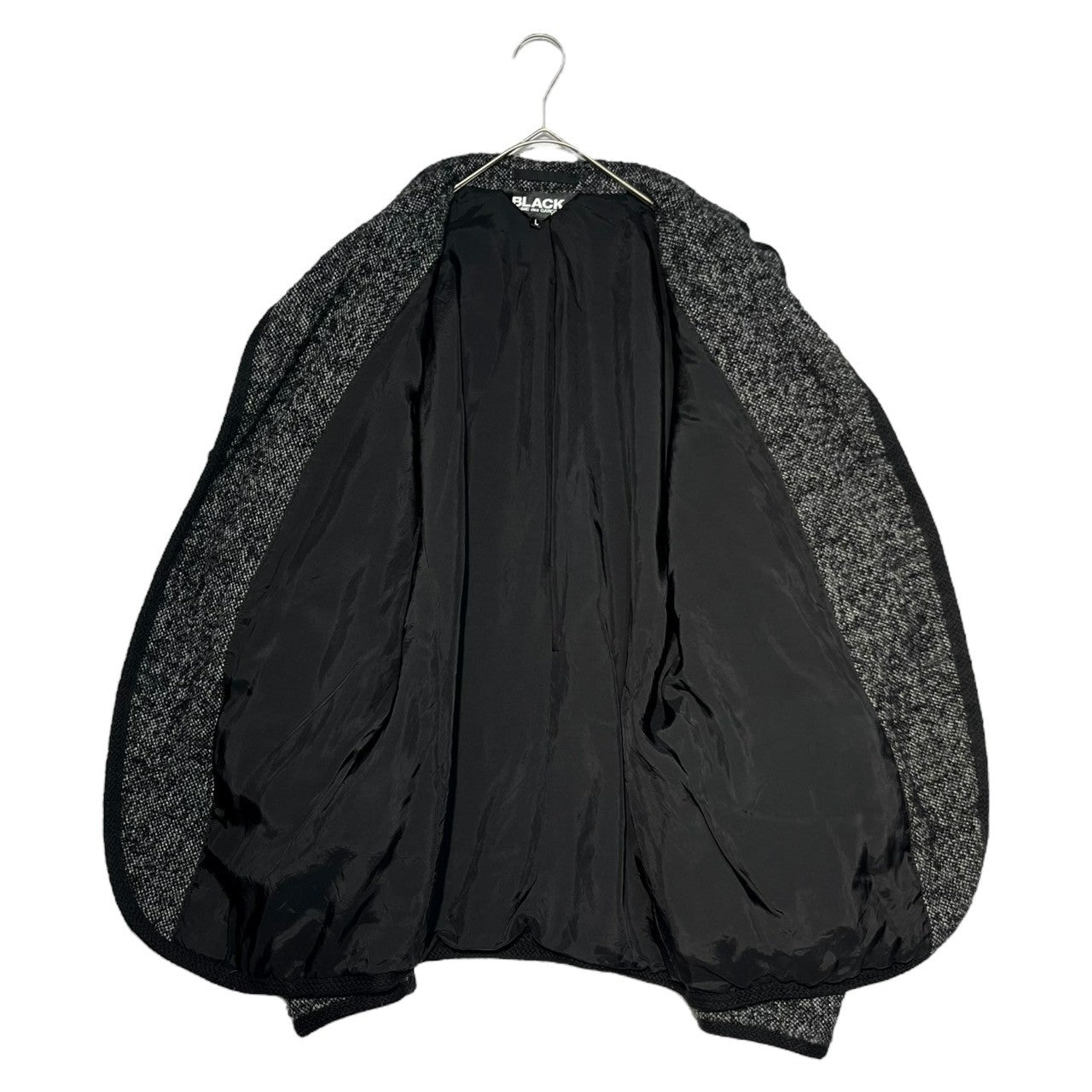 BLACK COMME des GARCONS(ブラックコムデギャルソン) 15AW Brushed wool piping jacket 起毛 ウール パイピング ジャケット 1P-J014 XS グレー AD2015 テーラード