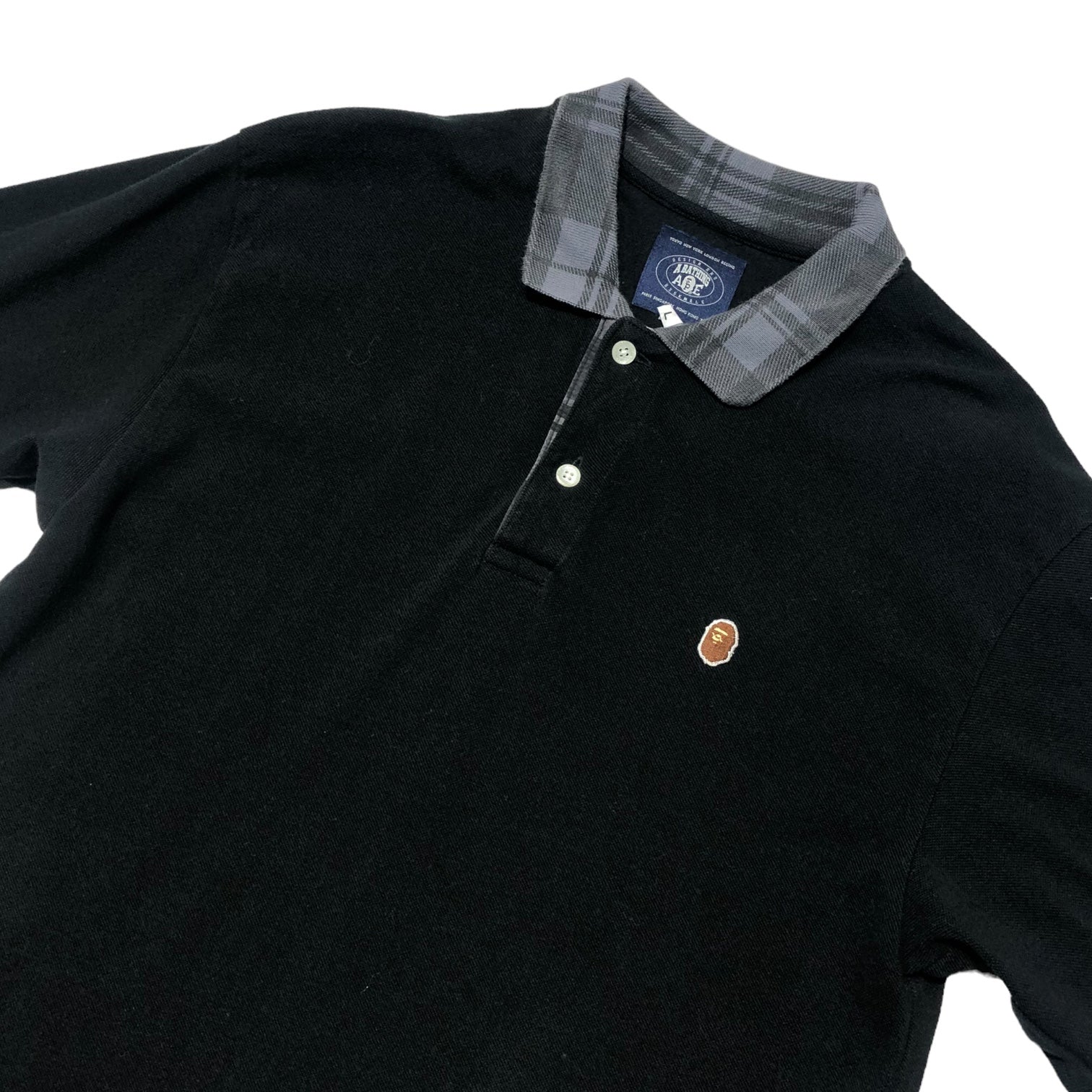 A BATHING APE(アベイシングエイプ) ONE POINT POLO ワンポイント ロゴ ポロシャツ 1930-112-001 L ブラック