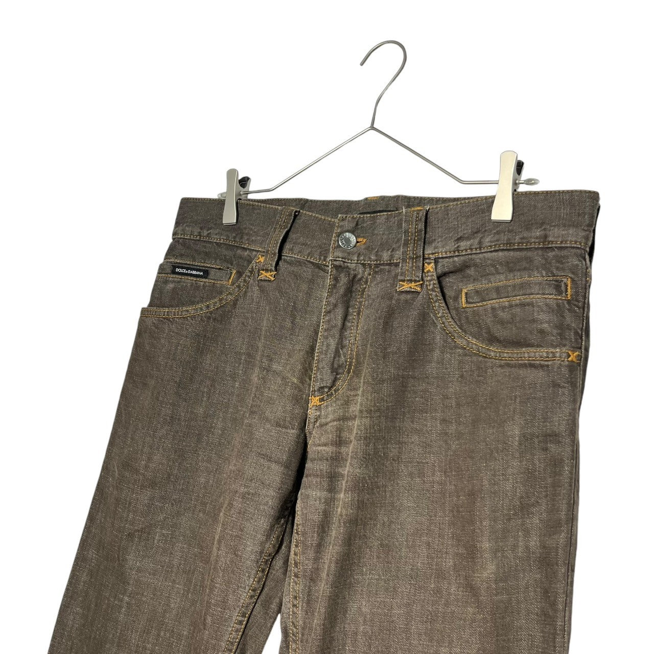 DOLCE&GABBANA(ドルチェ&ガッバーナドルガバ) 00's brown straight denim pants ブラウン ストレート デニム パンツ 46 ブラウン Y2K