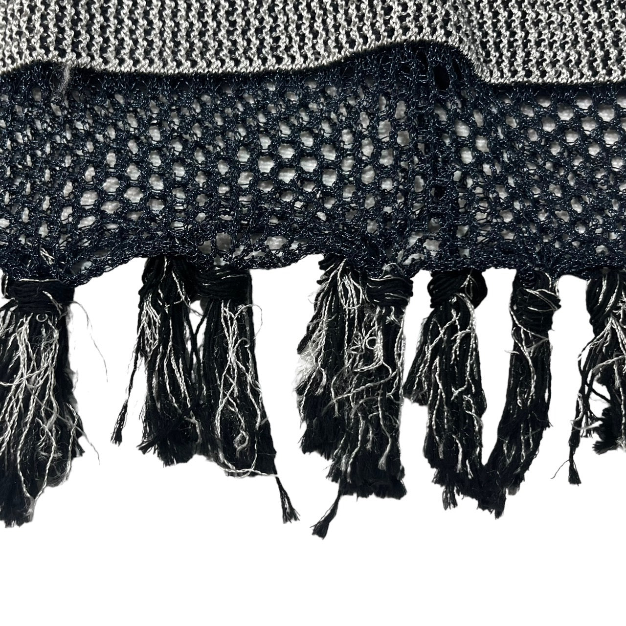 mame kurogouchio(マメクロゴウチ) 20ss Rib Jacquard Pedicel Knit/ジャガード フリンジ ニット ベスト ノースリーブ カットソー MM20SS-KN073 2(M) ネイビー