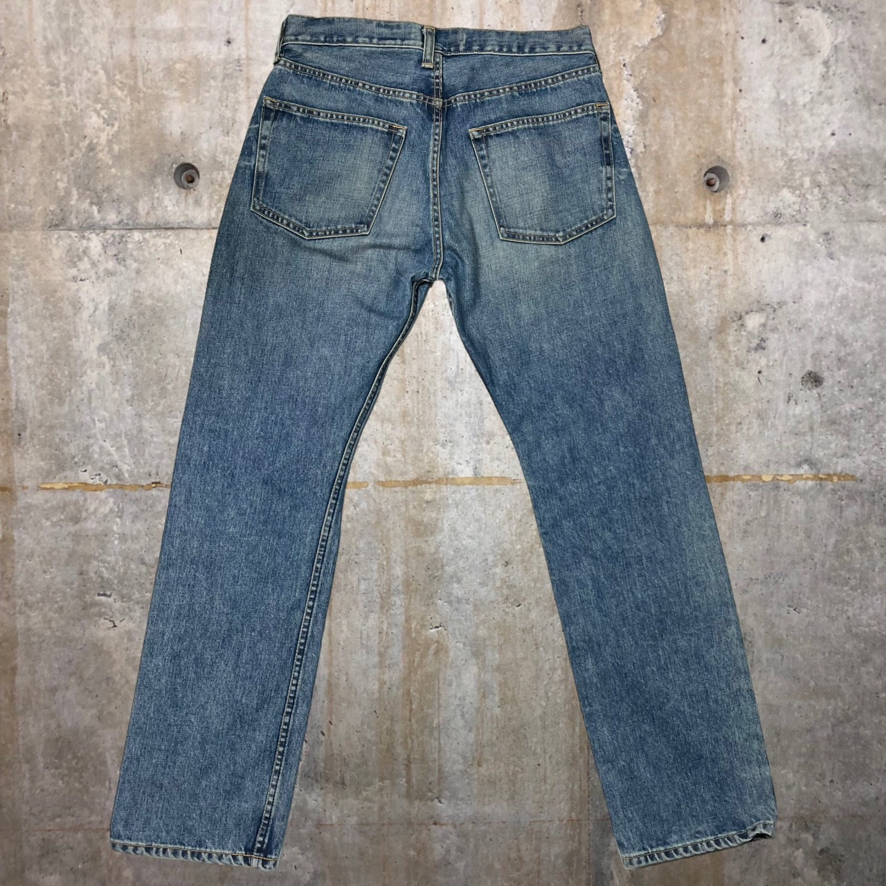 COMME des GARCONS JUNYA WATANABE(コムデギャルソンジュンヤワタナベ) aged straight denim pants/エイジング加工ストレートデニムパンツ M ライトインディゴ 初期