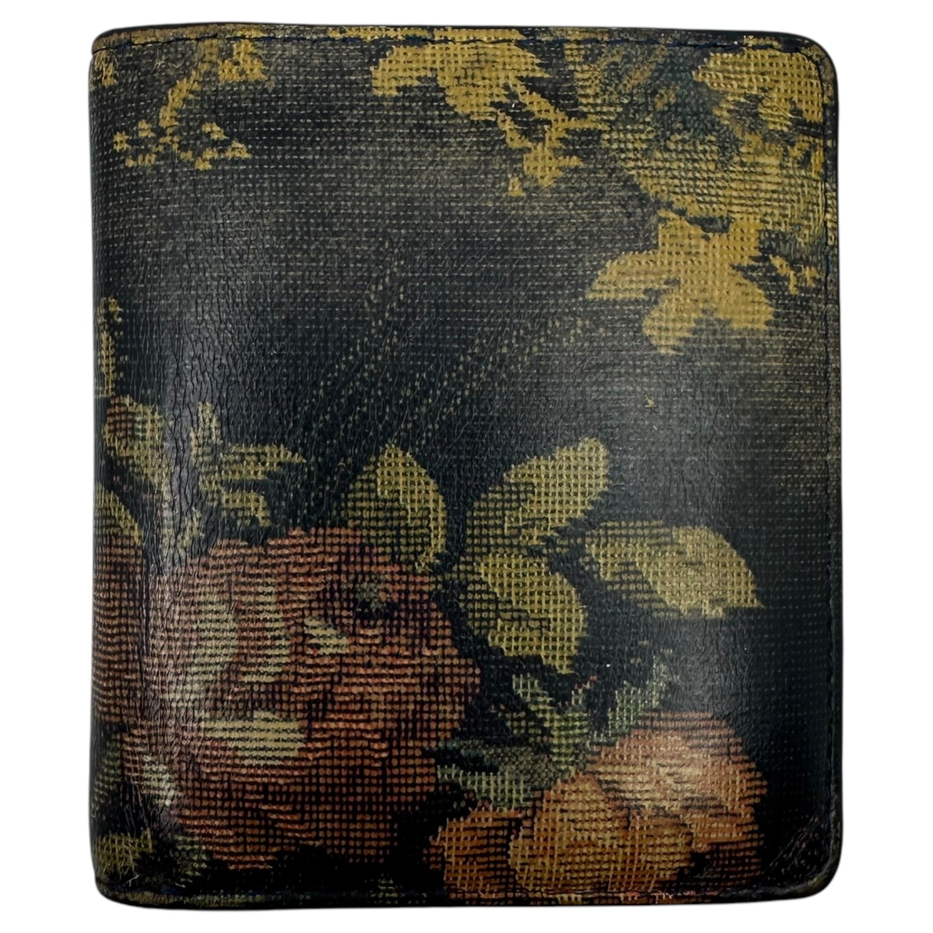 MAISON MARGIELA(メゾンマルジェラ) Calf Leather Bifold Wallet 'Cumin' カーフレザー 二つ折り財布 クミン S56UI0140 ブラック×ベージュ ウォレット 花柄