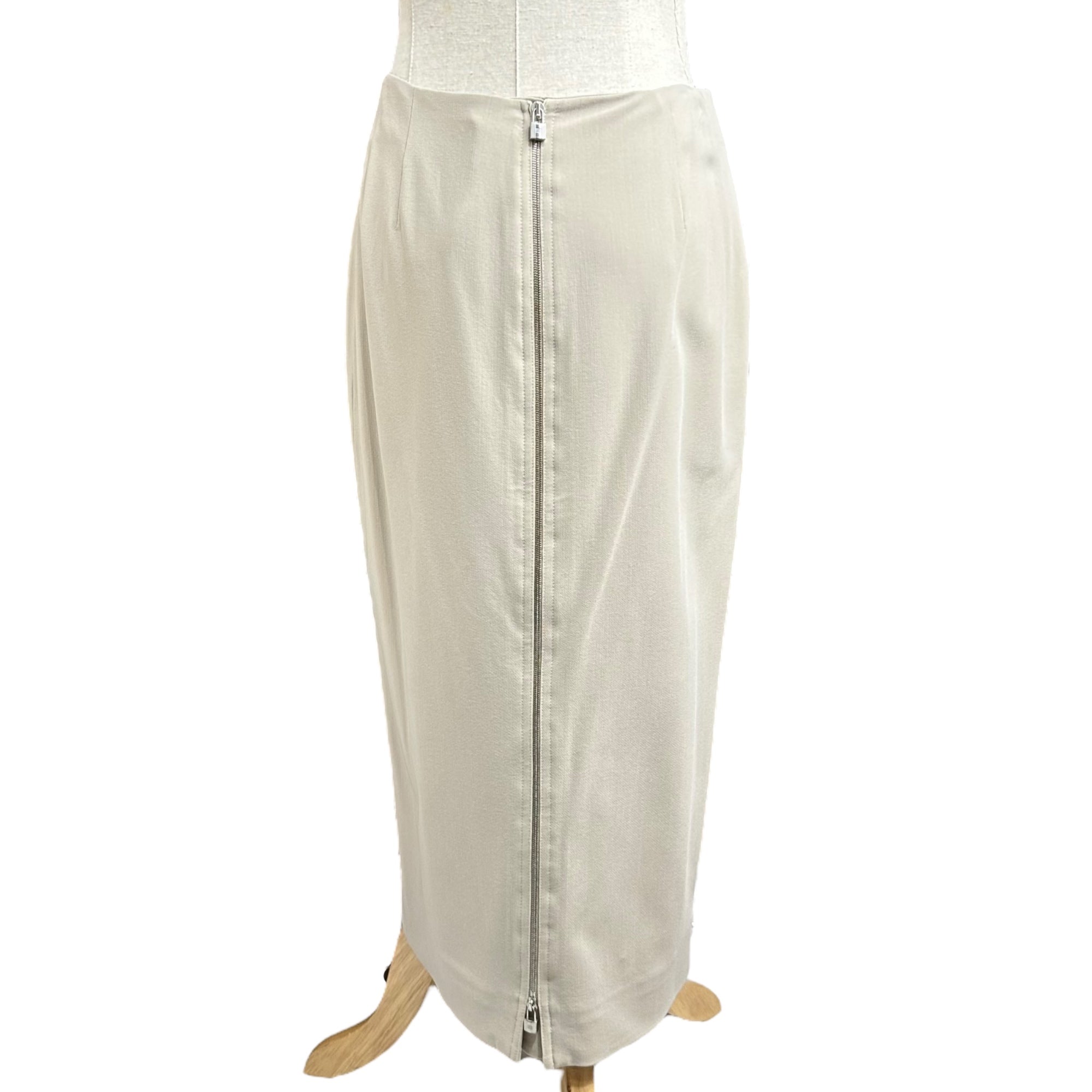 HERMES(エルメス) by Jean Paul Gaultier Cadena Zip Stretch Wool Skirt/ゴルチエ期カデナジップストレッチウールスカート/南京錠シップ 36(S程度) アイボリー 稀少 美品