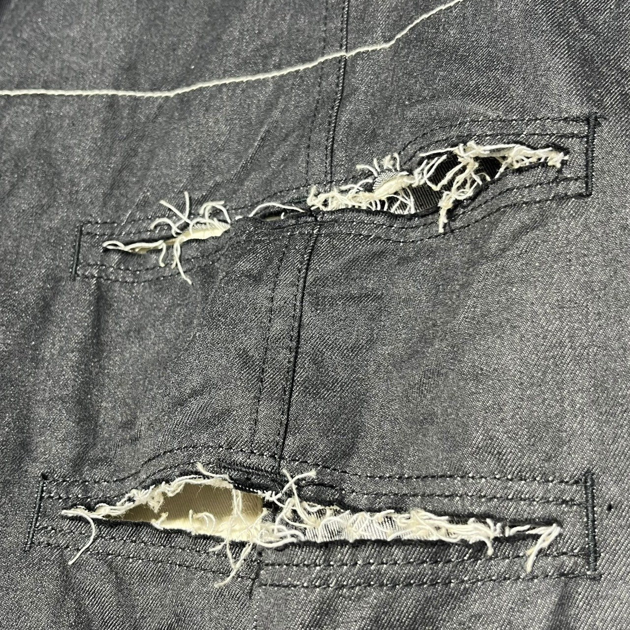 COMME des GARCONS HOMME PLUS(コムデギャルソンオムプリュス) 04SS Distressed back stitch tailored jacket 背面ダメージ加工 ステッチ テーラードジャケット PM-J057 S ブラック AD2003 Simple & Utility期