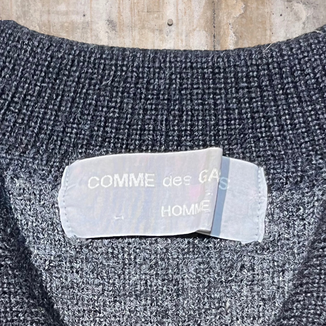 COMME des GARCONS HOMME(コムデギャルソンオム) 80'sウールニットカーディガン/ニットポロシャツ HN-080250 ブラック 川久保玲 本人期