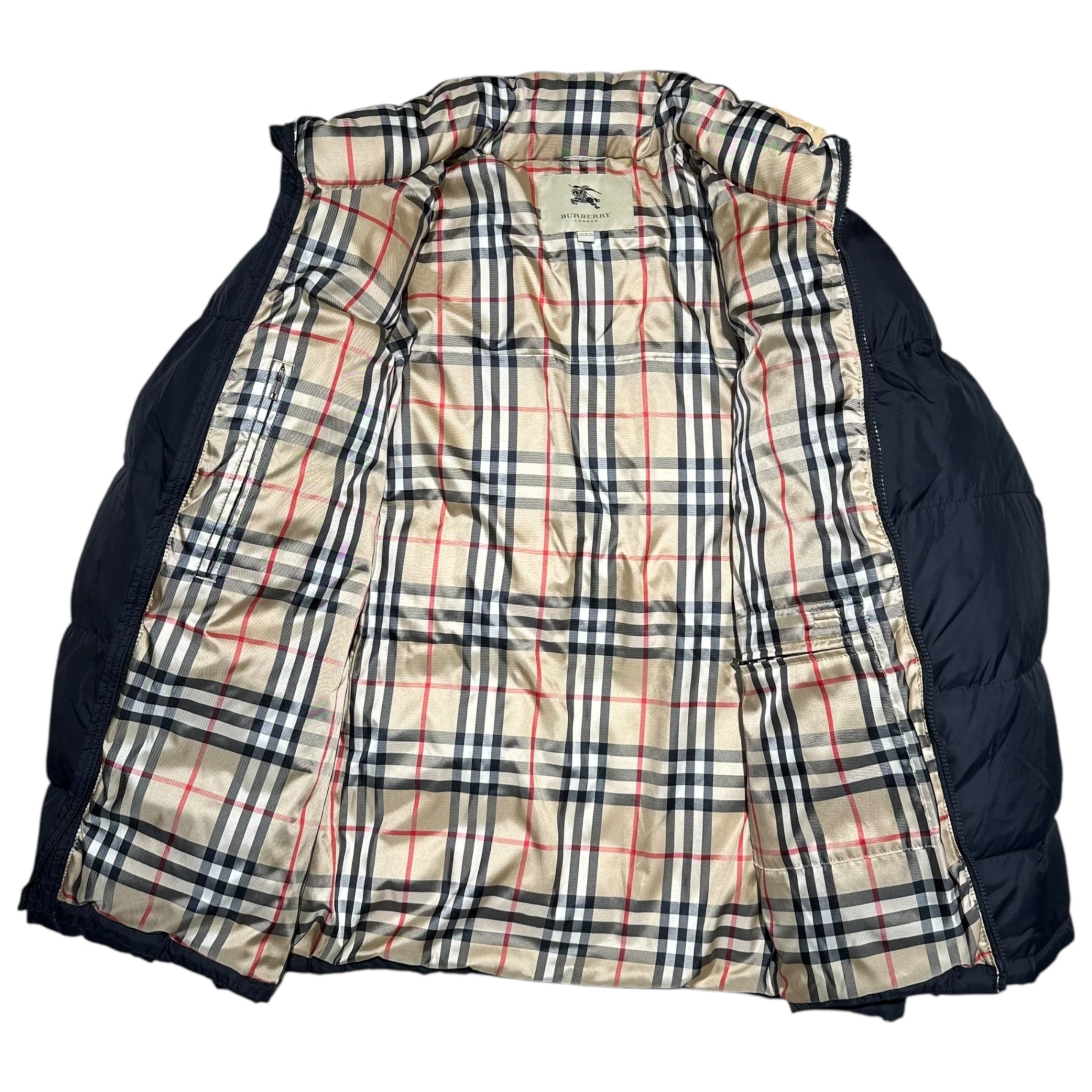 BURBERRY LONDON(バーバリーロンドン) 07AW Nova Check Lining Down Jacket ノヴァチェック ライニング ダウン ジャケット L ブラック LENNON