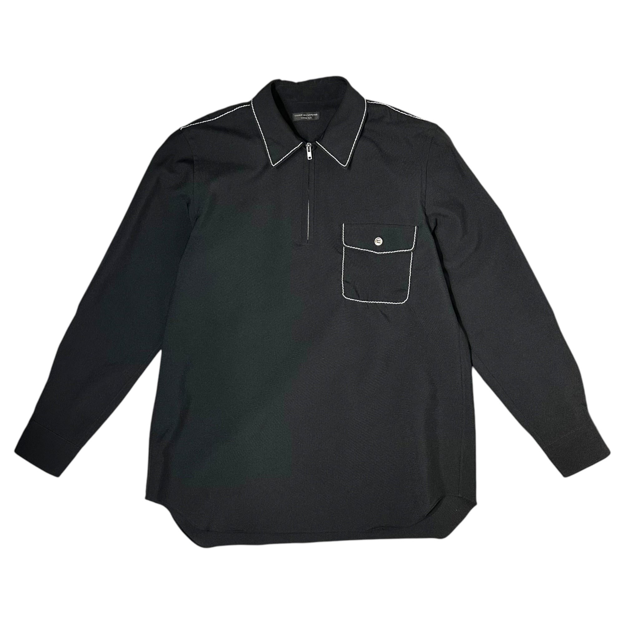 COMME des GARCONS HOMME PLUS(コムデギャルソンオムプリュス) 99AW Souvenir Kitsch stitch pullover shirt スーベニールキッチュ期 ステッチ プルオーバー シャツ M ブラック AD1999