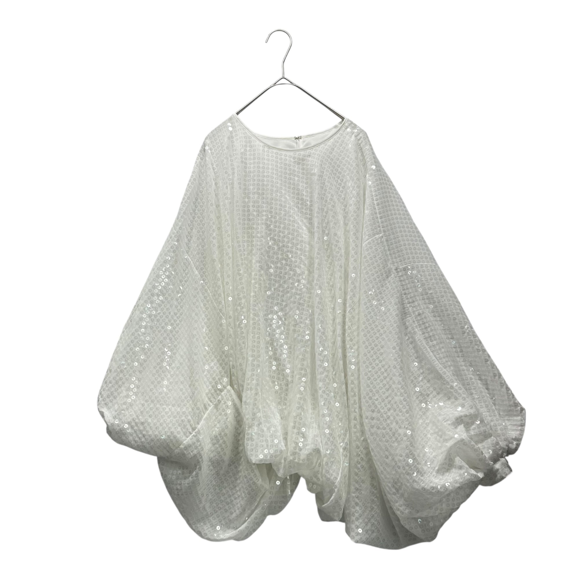 JUNYA WATANABE COMME des GARCONS(ジュンヤワタナベコムデギャルソン) 21SS All-Over Sequined White Blouse オール スパンコール ホワイト ブラウス 表記無(FREE) ホワイト