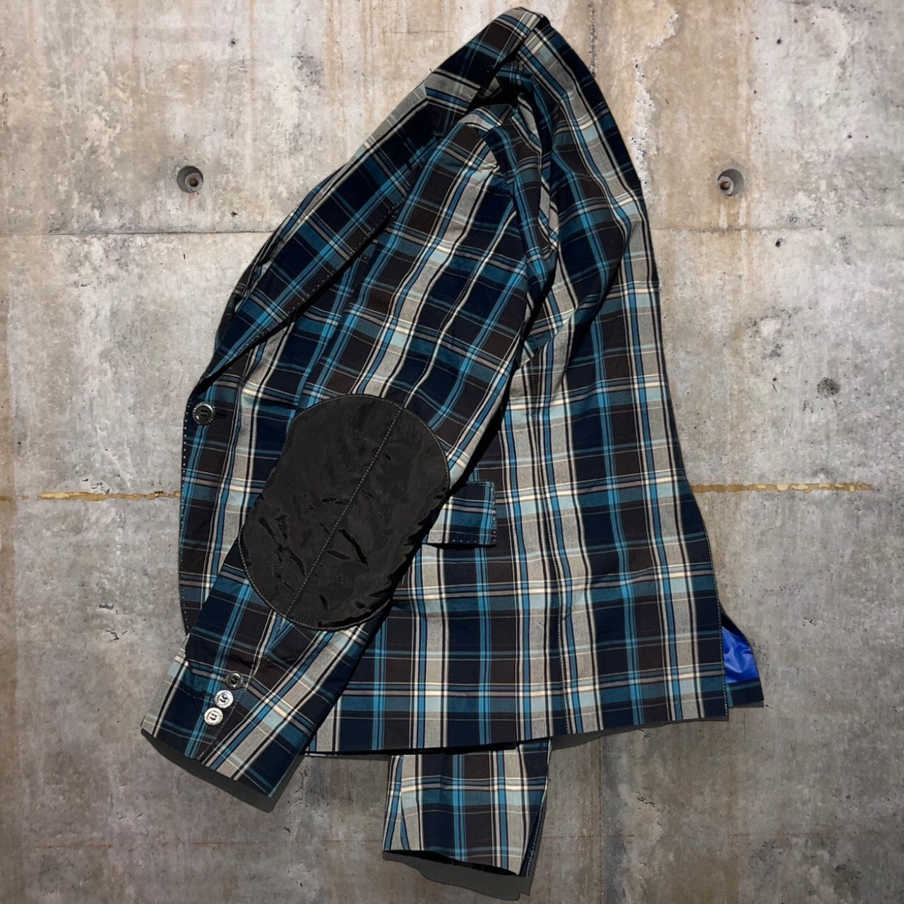 COMME des GARCONS JUNYA WATANABE MAN(コムデギャルソンジュンヤワタナベマン) 10SSチェック1Bジャケット WE-J023 S ネイビー AD2009