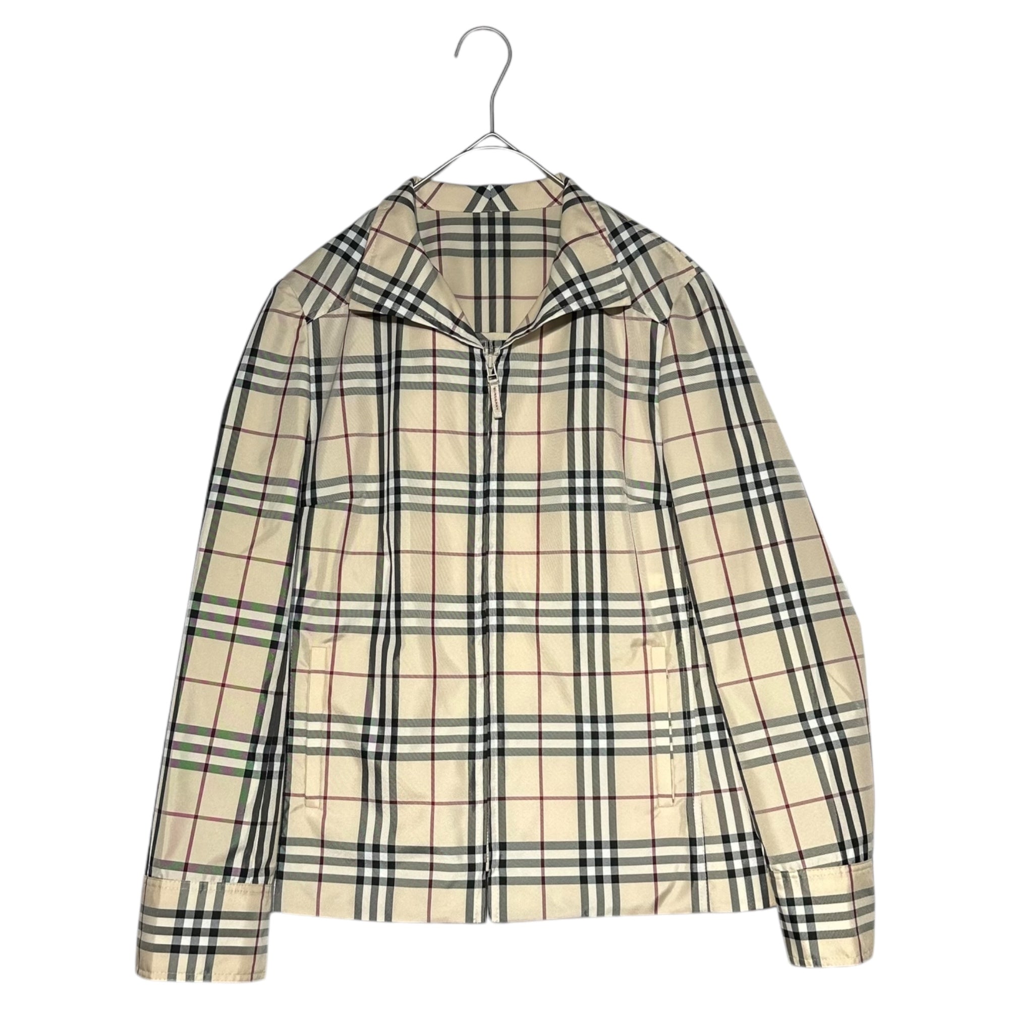 BURBERRY LONDON(バーバリーロンドン) Nova Check Nylon Zip Up Jacket ノヴァチェック ナイロン ジップアップ ジャケット FCA17-027 42(XL程度) ベージュ メンズ着用可