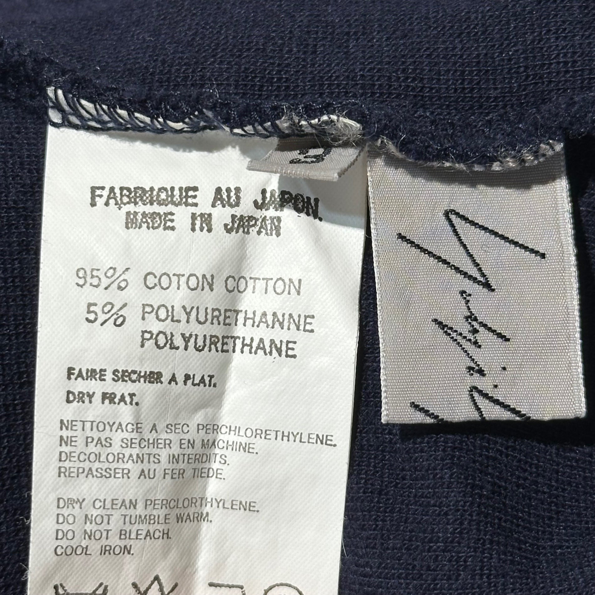 Y's(ワイズ) 90's Cotton Poly Blend Distressed Knit Top 90年代 コットン ポリ 変形 カットソー FY-T10-057 3(L程度) ネイビー