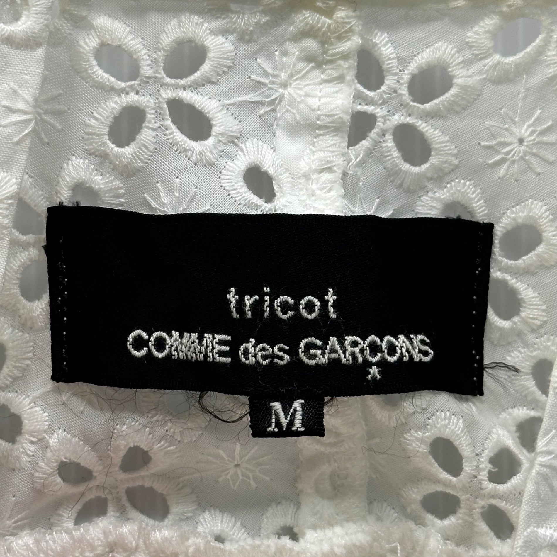 tricot COMME des GARCONS(トリココムデギャルソン) 09SS Cutwork Lace Front-Tuck Pullover Dress カットワーク レース フロント タック プルオーバー ワンピース TC-O028 M ホワイト AD2008