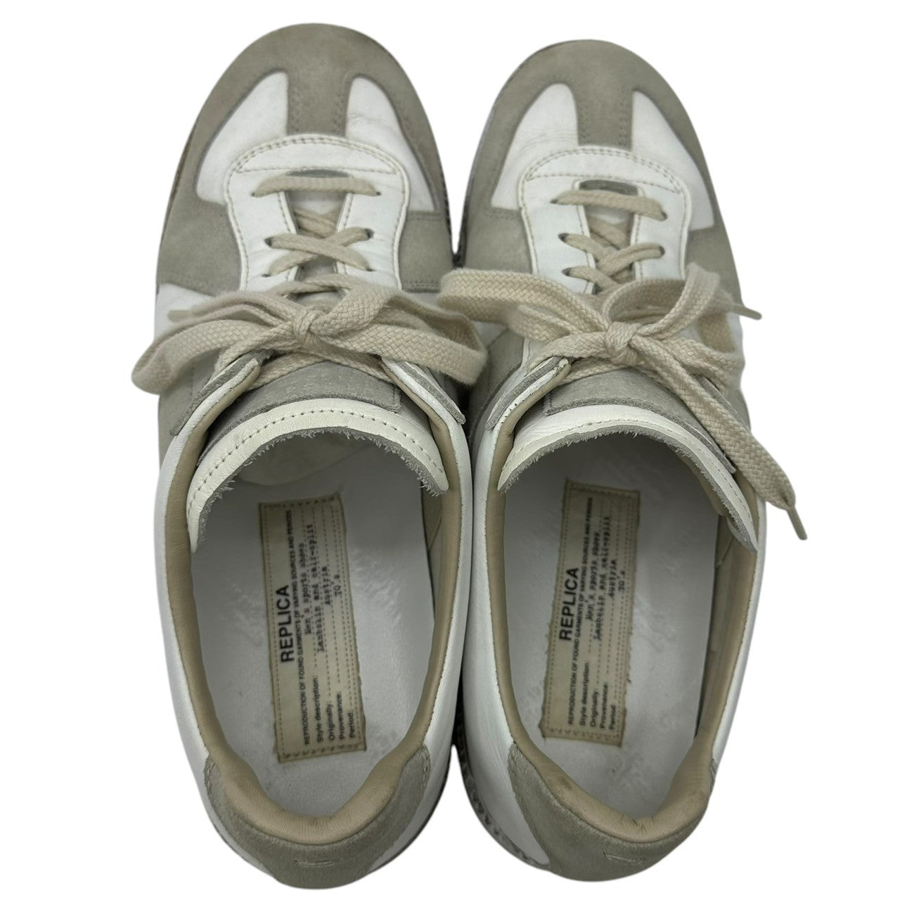 MAISON MARGIELA(メゾンマルジェラ) 22AW Sole Vintage Replica German Trainer ソール ペンキ 加工 ジャーマン トレーナー S37WS0562 41(26cm程度) ホワイト×グレー ローカット スニーカー 箱付