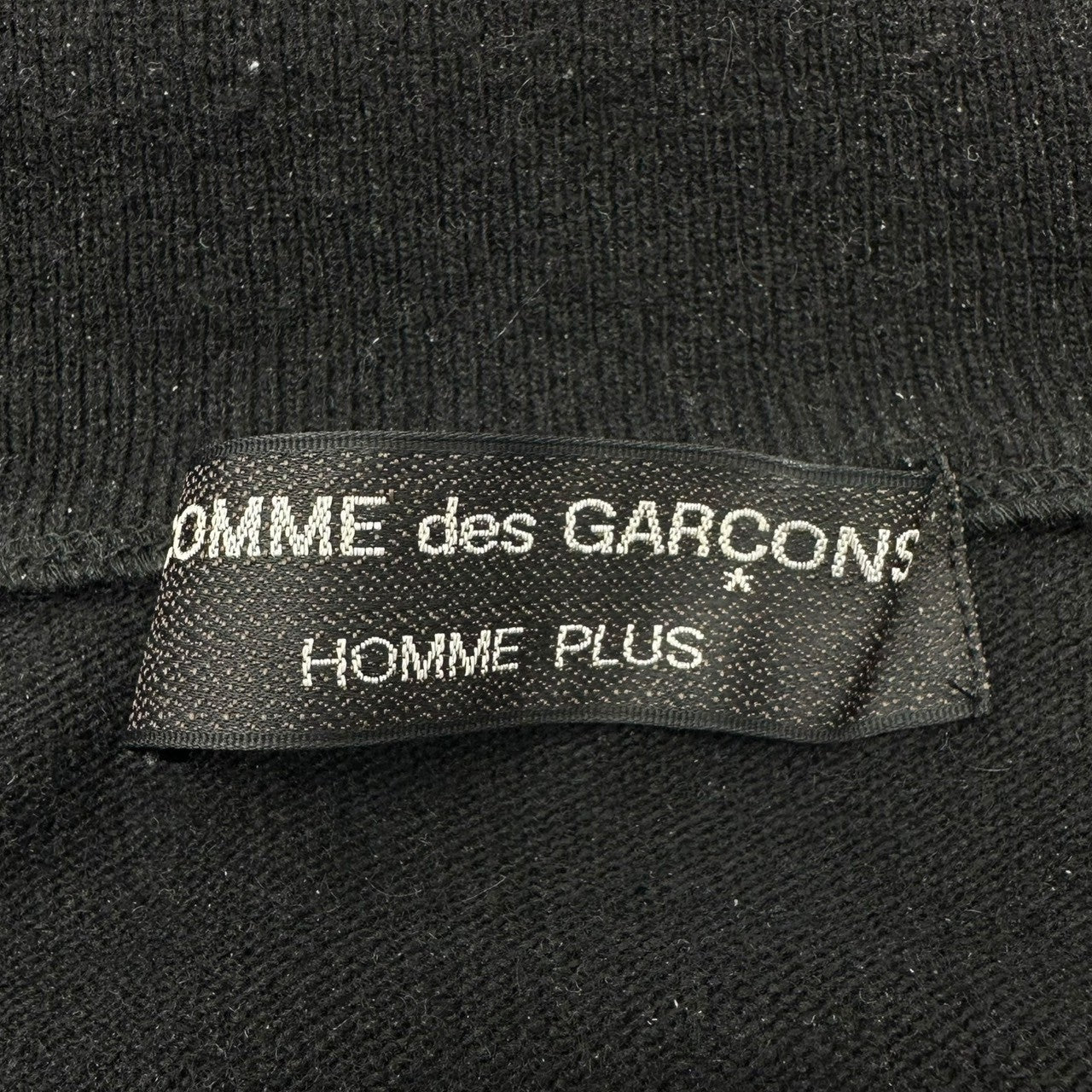 COMME des GARCONS HOMME PLUS(コムデギャルソンオムプリュス) 80's Vintage Long Sleeve Wool Knit Polo Shirt 80年代 ヴィンテージ ロングスリーブ ウール ニット ポロシャツ PN-050060 FREE ブラック AD1989 川久保玲 本人期