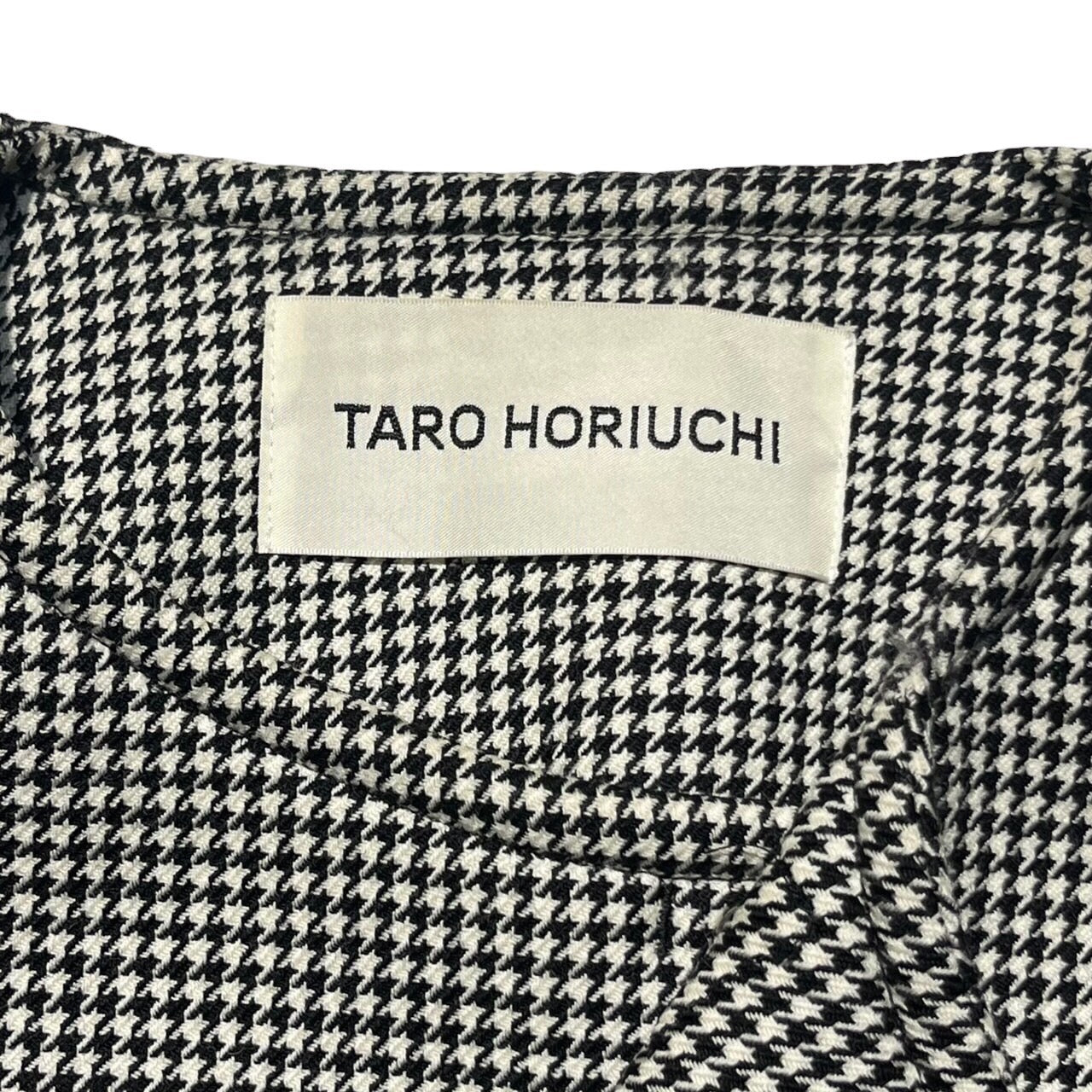 TARO HORIUCHI(タロウホリウチ) 千鳥柄ウールボンディングショート丈ブルゾン 1704-JK03-907 FREE ブラック