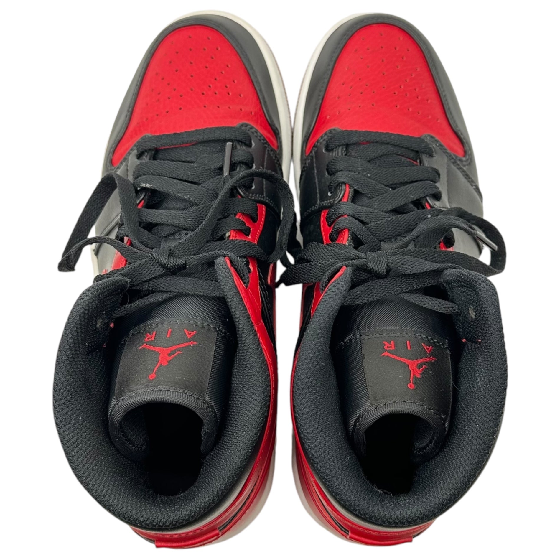 NIKE(ナイキ) Air Jordan 1 Mid "Bred" エア ジョーダン 1 ミッド ブレッド 554724-074 25cm ブラック×レッド ハイカット スニーカー