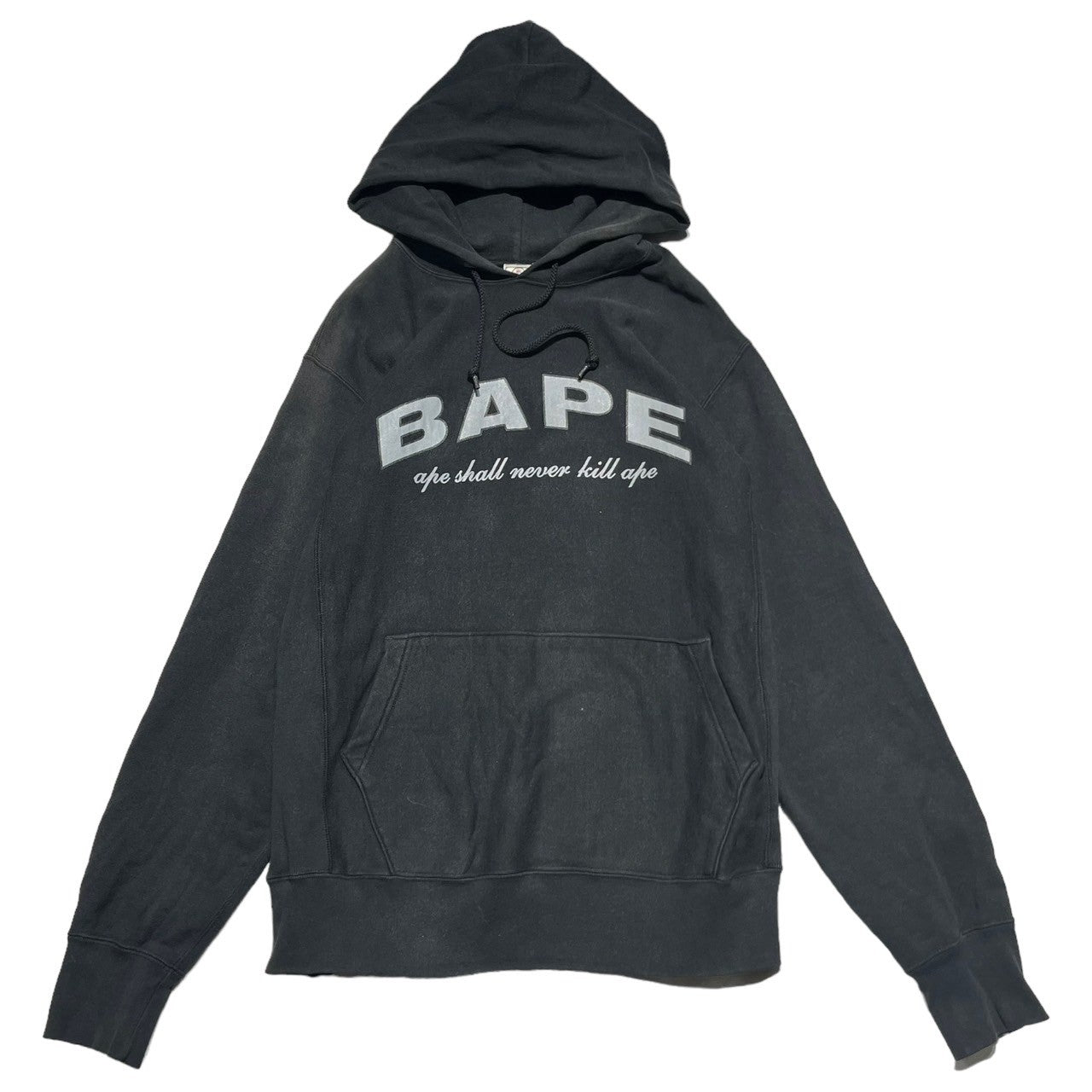 A BATHING APE(アベイシングエイプ) 00's ”MADE BY GENERAL ”ロゴ プリント パーカー S ブラック 初期タグ  ape shall never kill ape