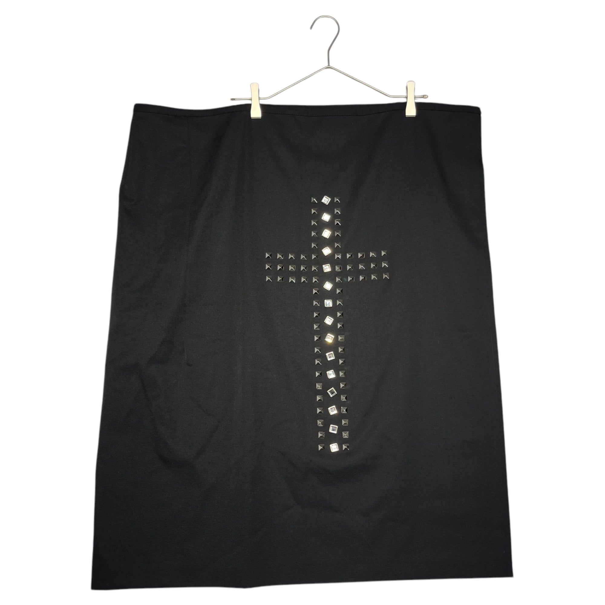 COMME des GARCONS(コムデギャルソン) 00AW Wool gabardine studded skirt ウールギャバジン スタッズ 巻きスカート GS-040750 FREE ブラック AD2000