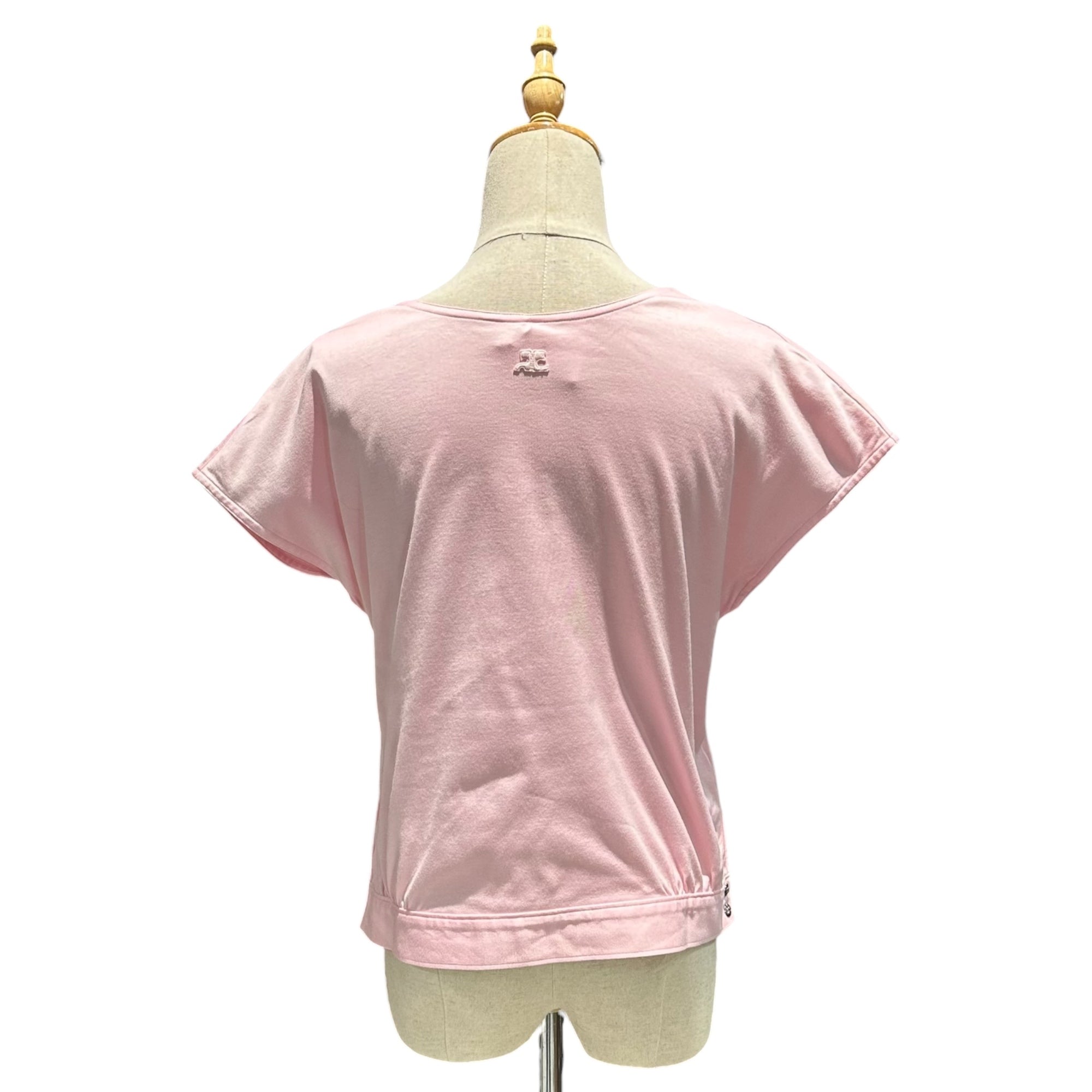 courreges(クレージュ) Old One-Point Logo T-Shirt オールド ワンポイント ロゴ Tシャツ ECK8-312130 9号(M) ピンク
