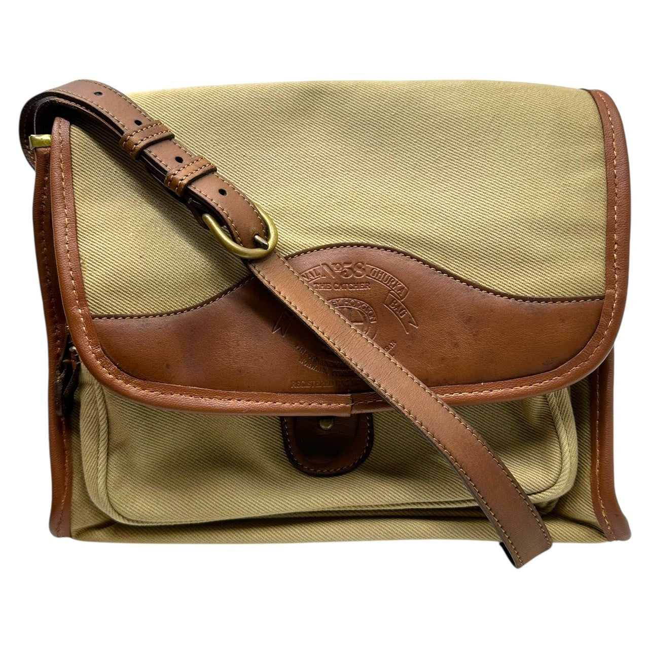 GHURKA(グルカ) N.58 Campus Leather Shoulder Bag キャンパス レザー ショルダー バッグ カーキ×ブラウン MARLEY HODGSON