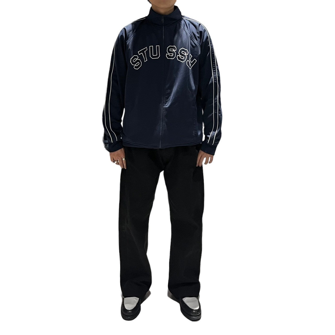 STUSSY(ステューシー) 90's~00's logo track jacket ロゴ トラックジャケット ジャージ SIZE M ネイビー STUSSY JAPAN初期タグ OLD STUSSY