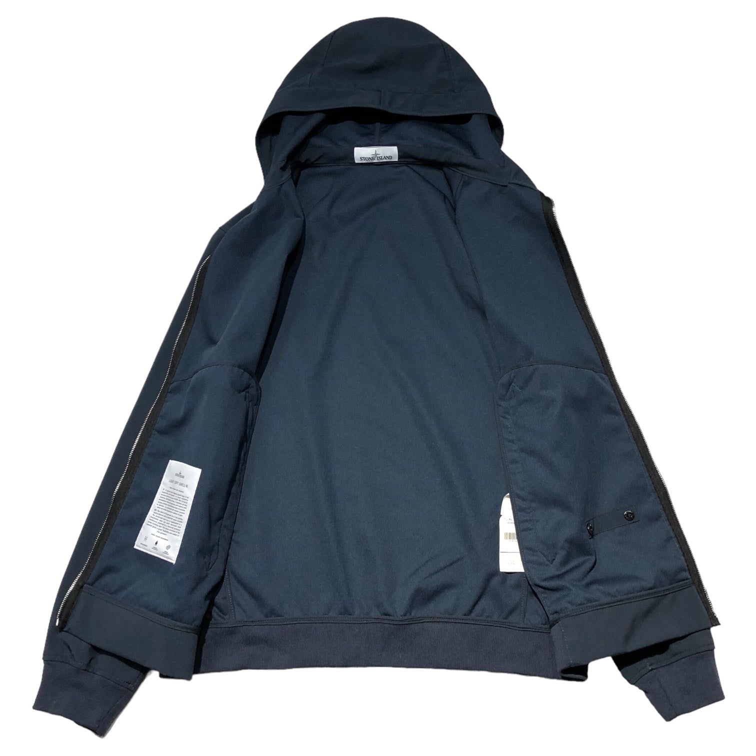 STONE ISLAND(ストーンアイランド) LIGHT SOFT SHELL-R ライト ソフト シェル R 721540927 XL ネイビー マウンテンパーカー ナイロン ジップ パーカー ジャケット 腕章
