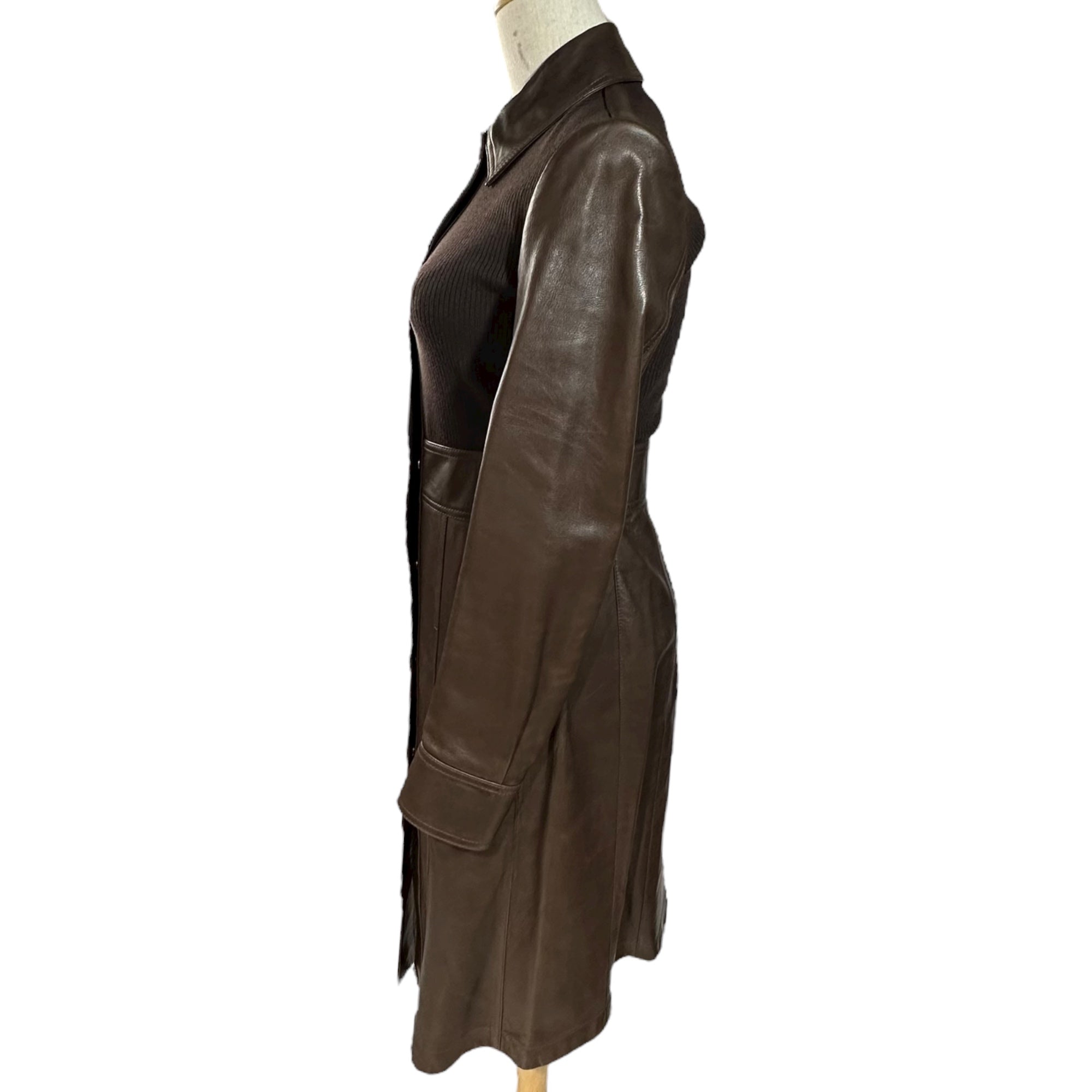 BURBERRY(バーバリー) Detachable Cropped Vest Lambskin Coat デタッチャブル クロップドベスト ラムスキン コート レザー 8013693/69E 4 ブラウン
