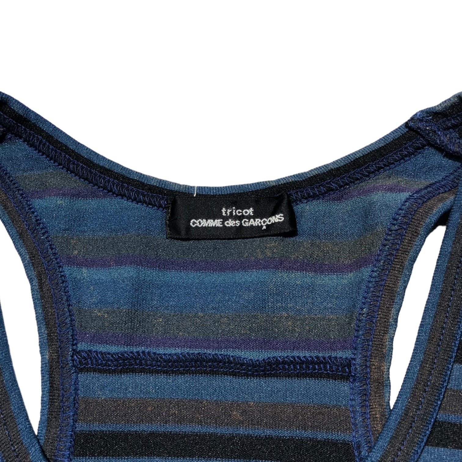 tricot COMME des GARCONS(トリココムデギャルソン) 03SS multi border tank top マルチ ボーダー タンクトップ TJ-T054 表記無し(S程度) ダークブルー ノースリーブ カットソー