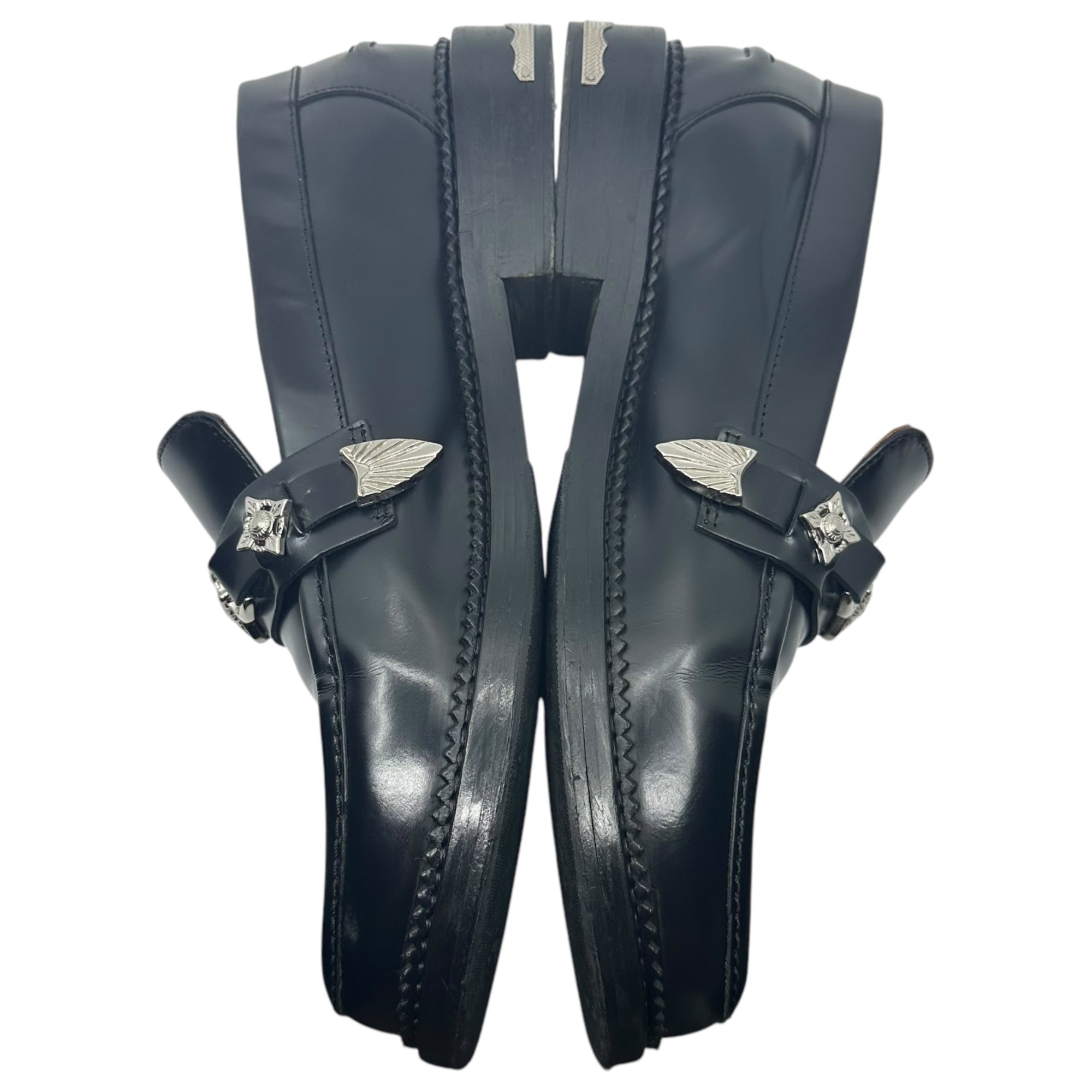 TOGA VIRILIS(トーガビリリース) METAL LOAFER(MEN) メタル ローファー 革靴 メタルスタッズ ホースビット調 AJ826 42(27.0cm) ブラック×シルバー( Black Polido) 参考定価70,400円(税込)