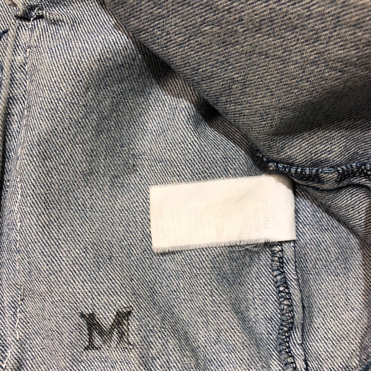 Maison Martin Margiela(メゾン マルタンマルジェラ) 90's Artisanal Bianchetto denim jacket アーティザナル ペンキ 加工 デニム ジャケット ワイルドステッチ ビアンケット M ブラック 白タグ 90年代 オーバーサイズ メンズサイズ
