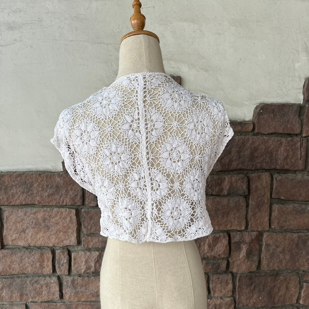vintage(ヴィンテージ) 40’s~ lace stich short bolero レース編みのショートボレロ カーディガン 表記無し(Mサイズ程度) ホワイト