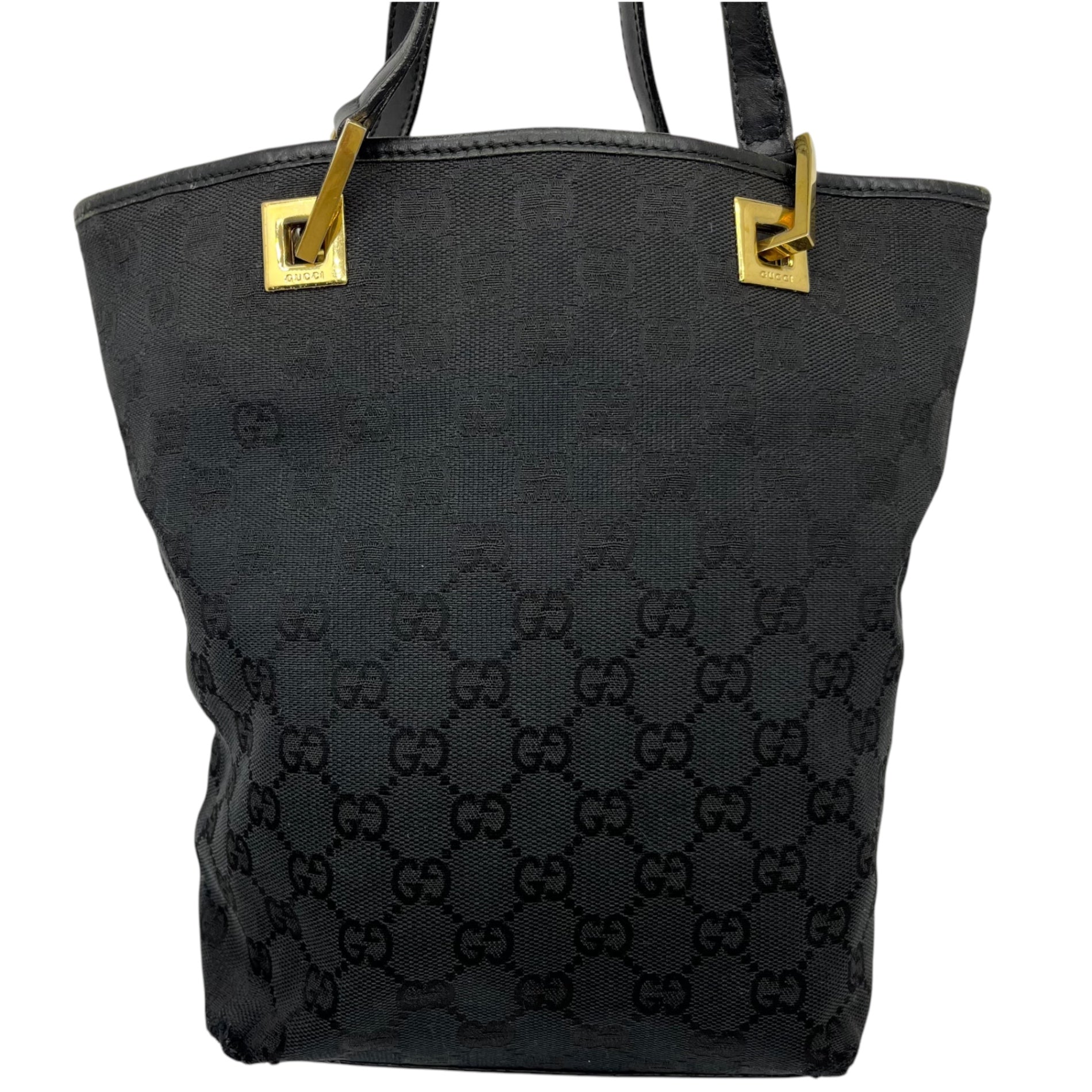GUCCI(グッチ) GG canvas gold hardware tote bag GG キャンバス ゴールド金具 トート バッグ 002・1099 001998 ブラック 肩掛け ハンド ワンショルダー