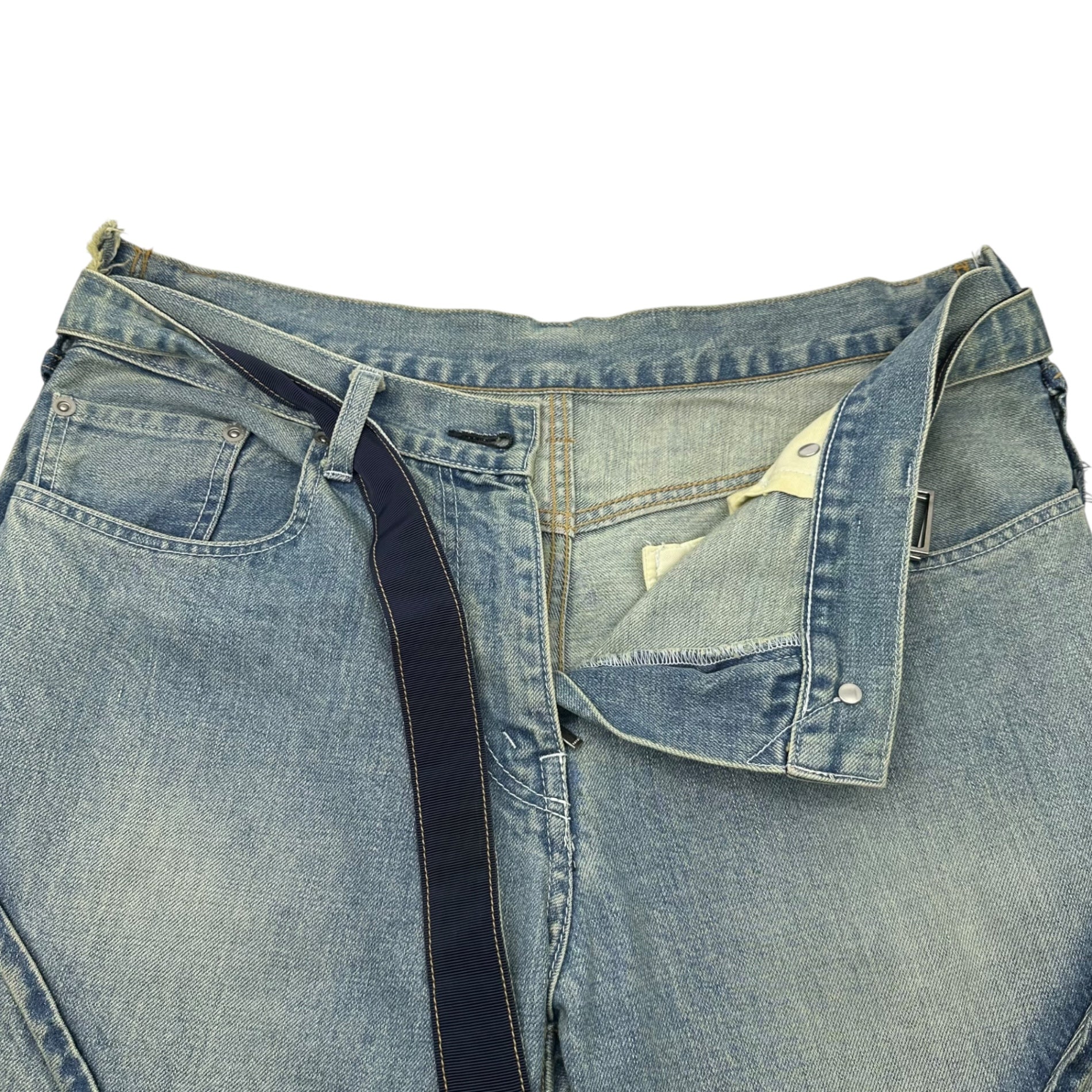 sacai(サカイ) 18AW Cut Off Docking Denim カットカフ 再構築 ドッキング デニム パンツ 18-03950 2(M程度) ライトインディゴ