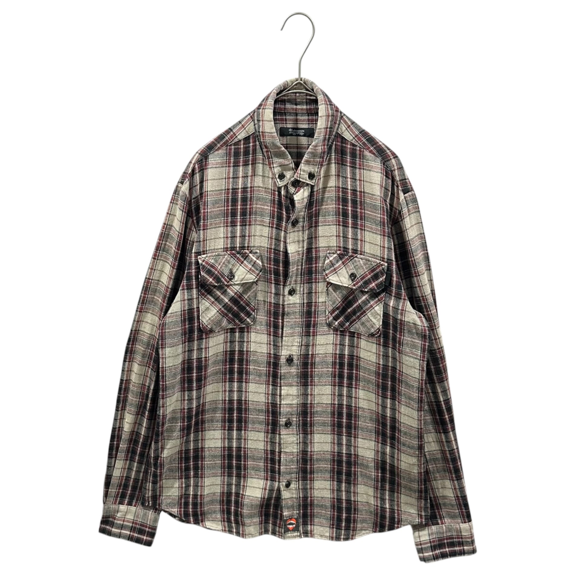 UNDERCOVERISM(アンダーカバイズム) 2008AW Zip-Sleeve Plaid Flannel Shirt 袖ジップ チェック フランネル シャツ B4409 2 ベージュ×レッド ネルシャツ