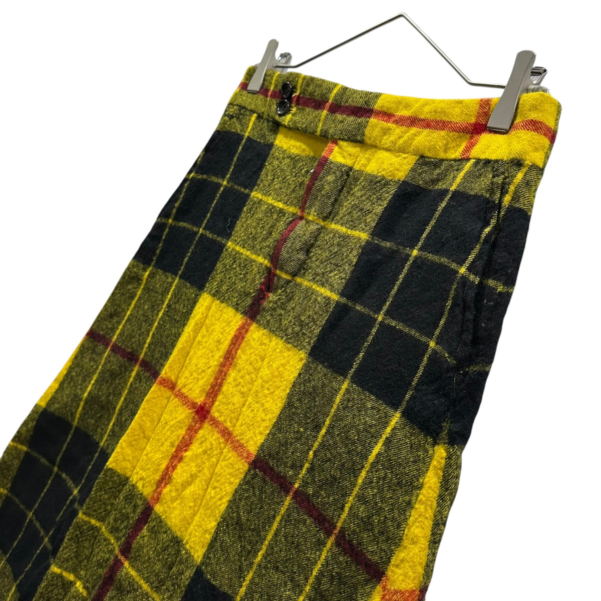 COMME des GARCONS(コムデギャルソン) 2000AW Tartan Check Fulling Wool Long Skirt タータン チェック ウール縮絨 ロング スカート GS-04010S S イエロー×ブラック×レッド AD2000 00s アーカイブ