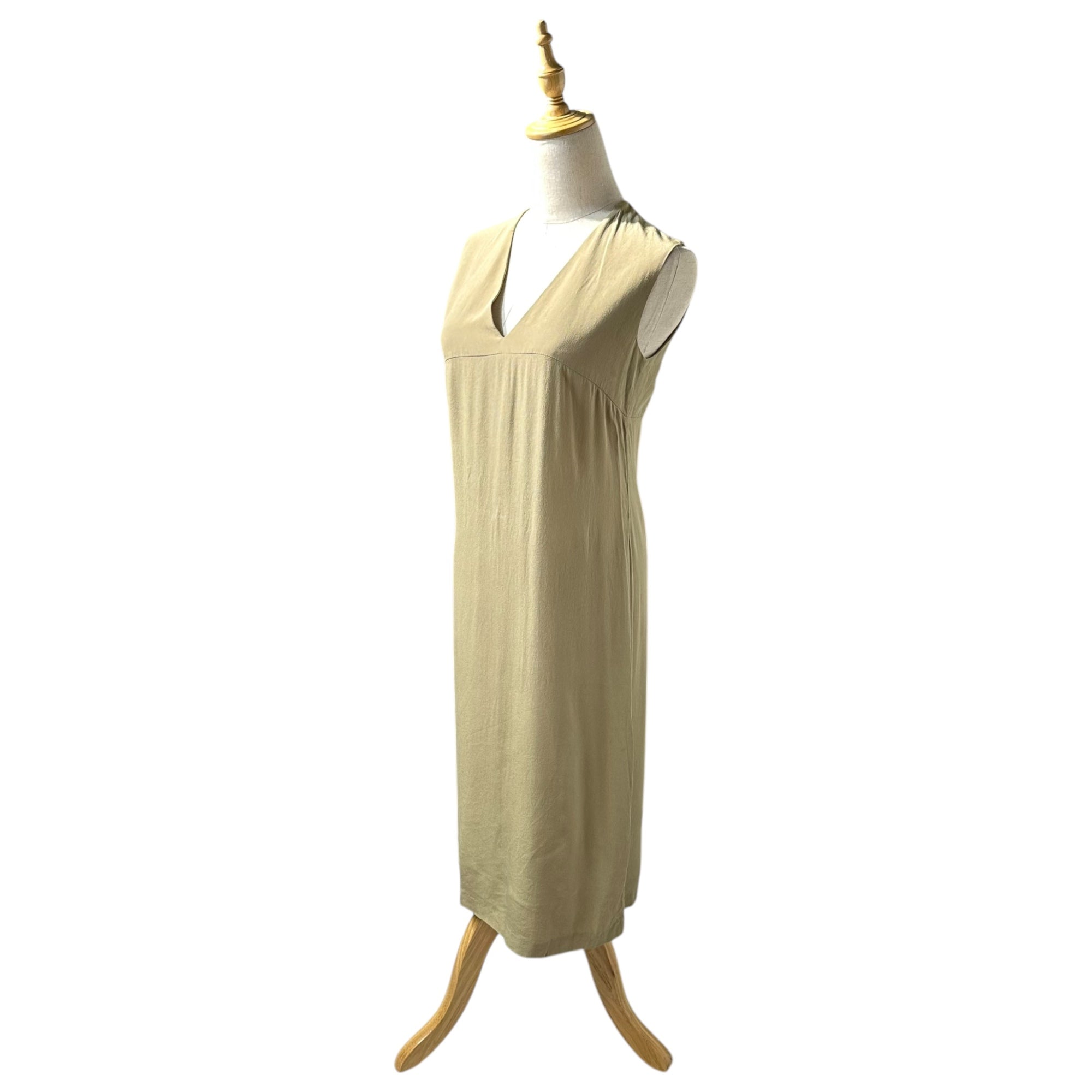 Maison Martin Margiela(メゾン マルタンマルジェラ) 00's Sleeveless Silk Dress Dress ノースリーブ シルク ドレス ワンピース カーキ ここのえ期 アーカイブ