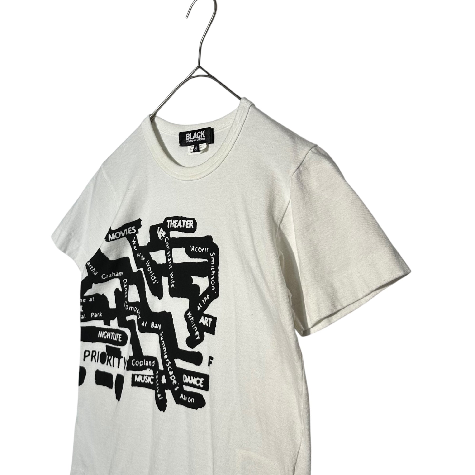 BLACK COMME des GARCONS(ブラックコムデギャルソン) Graphic S/S T-Shirt グラフィック 半袖 Tシャツ 1H-T010 S ホワイト×ブラック AD2011