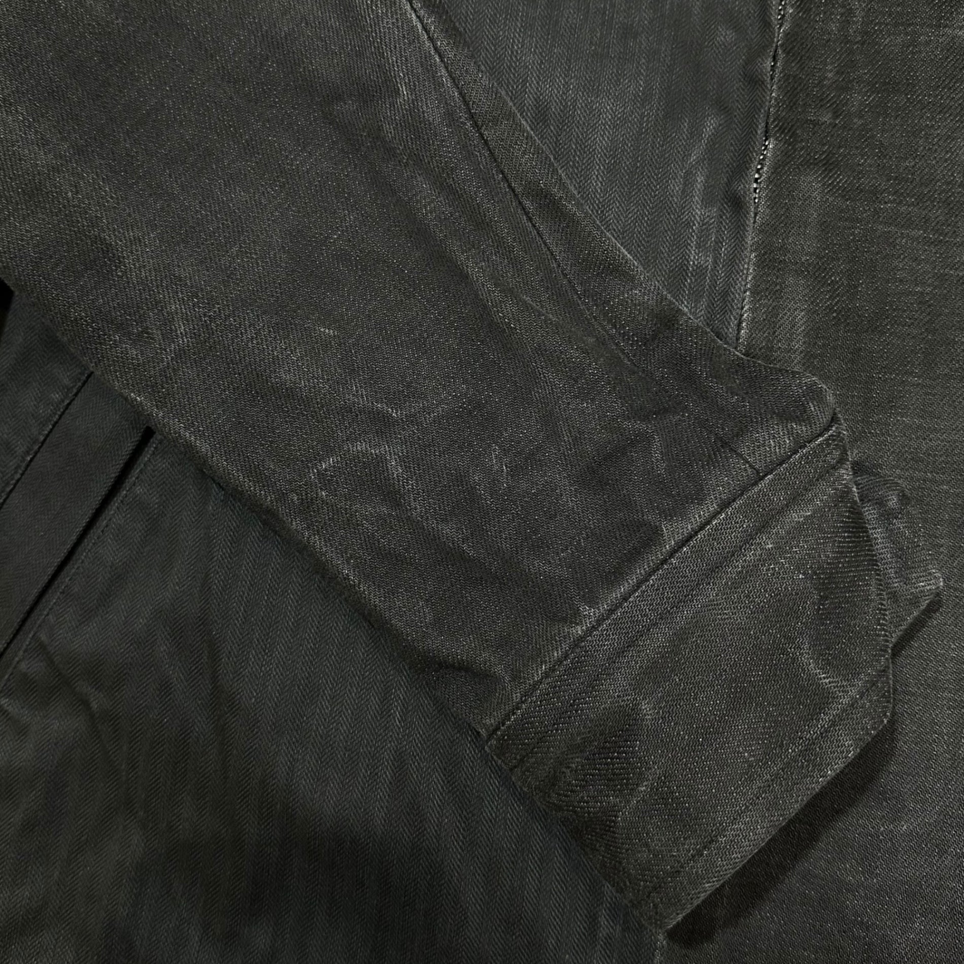 COMME des GARCONS SHIRT(コムデギャルソンシャツ) 90's Plant-Dyed Zip-Up Denim Swing Top Jacket 草木染め加工 ジップアップ デニム スイングトップ ジャケット M チャコールグレー