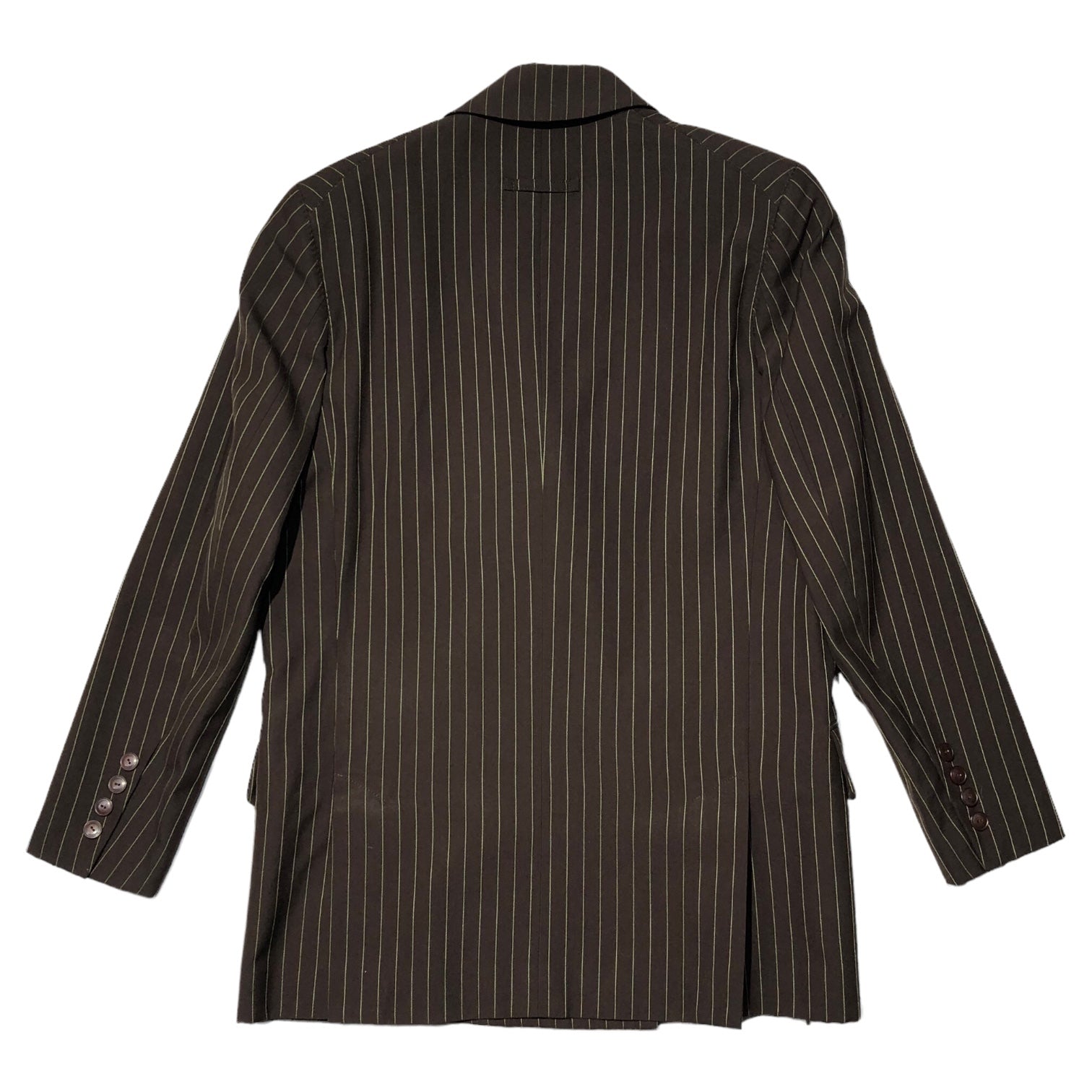 Jean Paul GAULTIER FEMME(ジャンポールゴルチエファム) 90's striped double jacket setup ストライプ ダブル ジャケット セットアップ 40(L程度) ブラウン スラックス パンツ テーラード スーツ