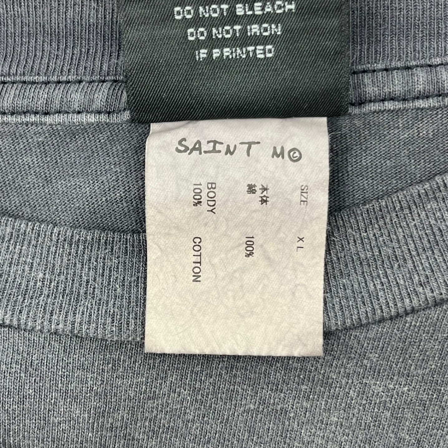 SAINT MICHAEL(セントマイケル) 24SS SS TEE COLORFUL SAINT ヴィンテージ 加工 ロゴ Tシャツ SM-YS8-0000-001 XL ブラック