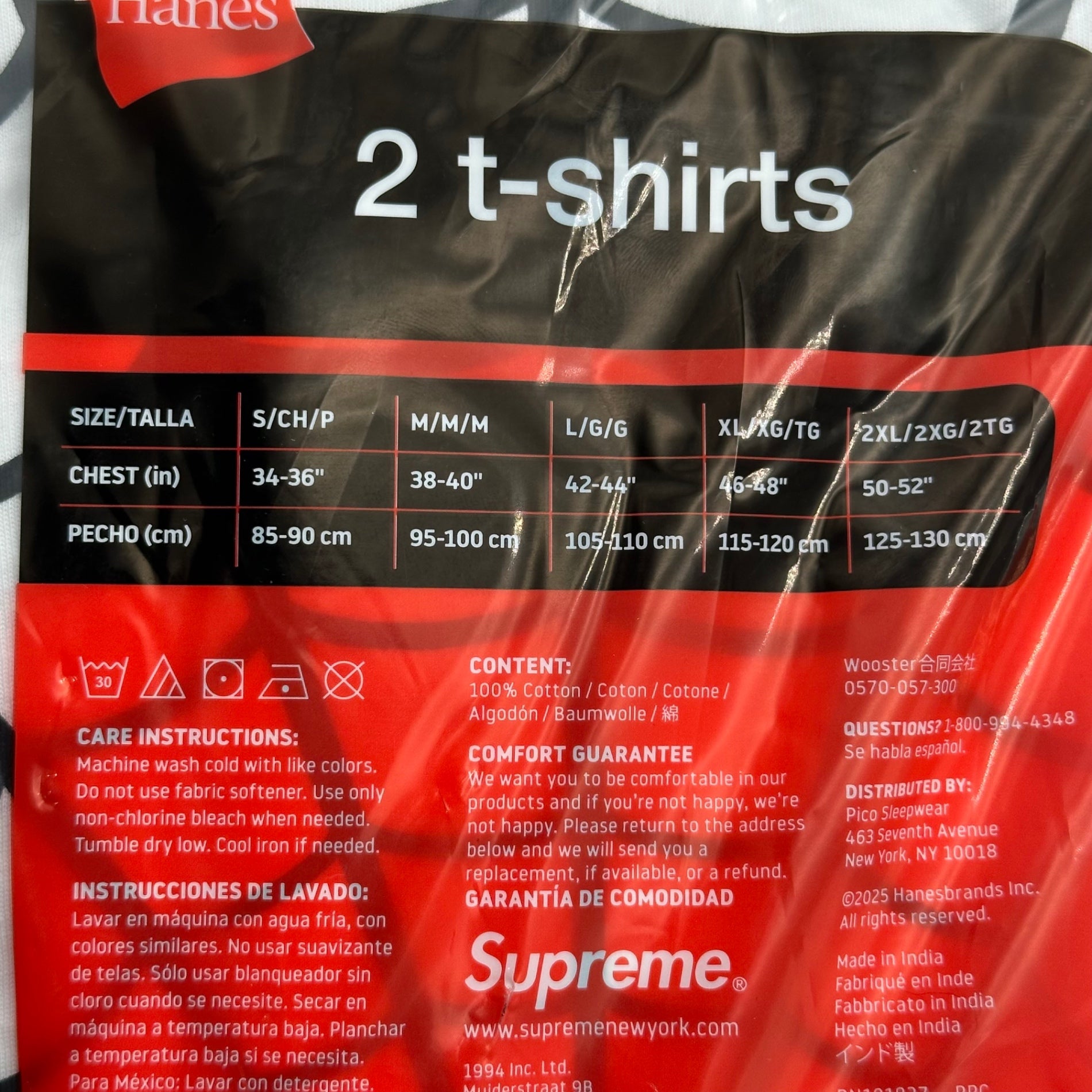 SUPREME(シュプリーム) 2026SS Hanes Spider-Man Tagless Tees (2 Pack) ヘインズ スパイダーマン パック Tシャツ S ホワイト