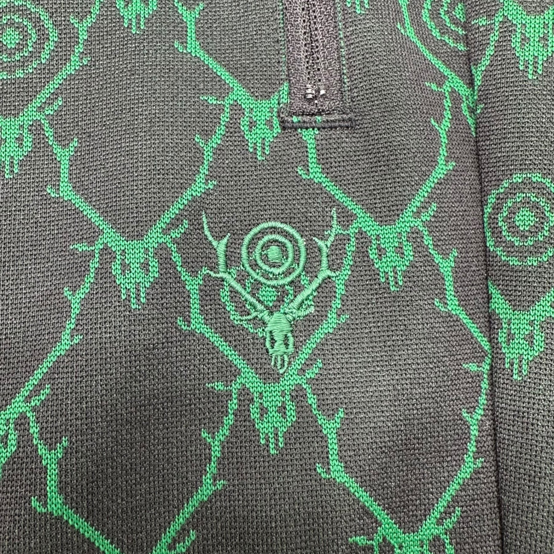 South2 West8 S2W8(サウス2ウエスト8) 22SS 22SS Trainer Pants Poly Jacquard トレーナー パンツ LQ772 S ブラック×グリーン ロゴ トラック ジャージ