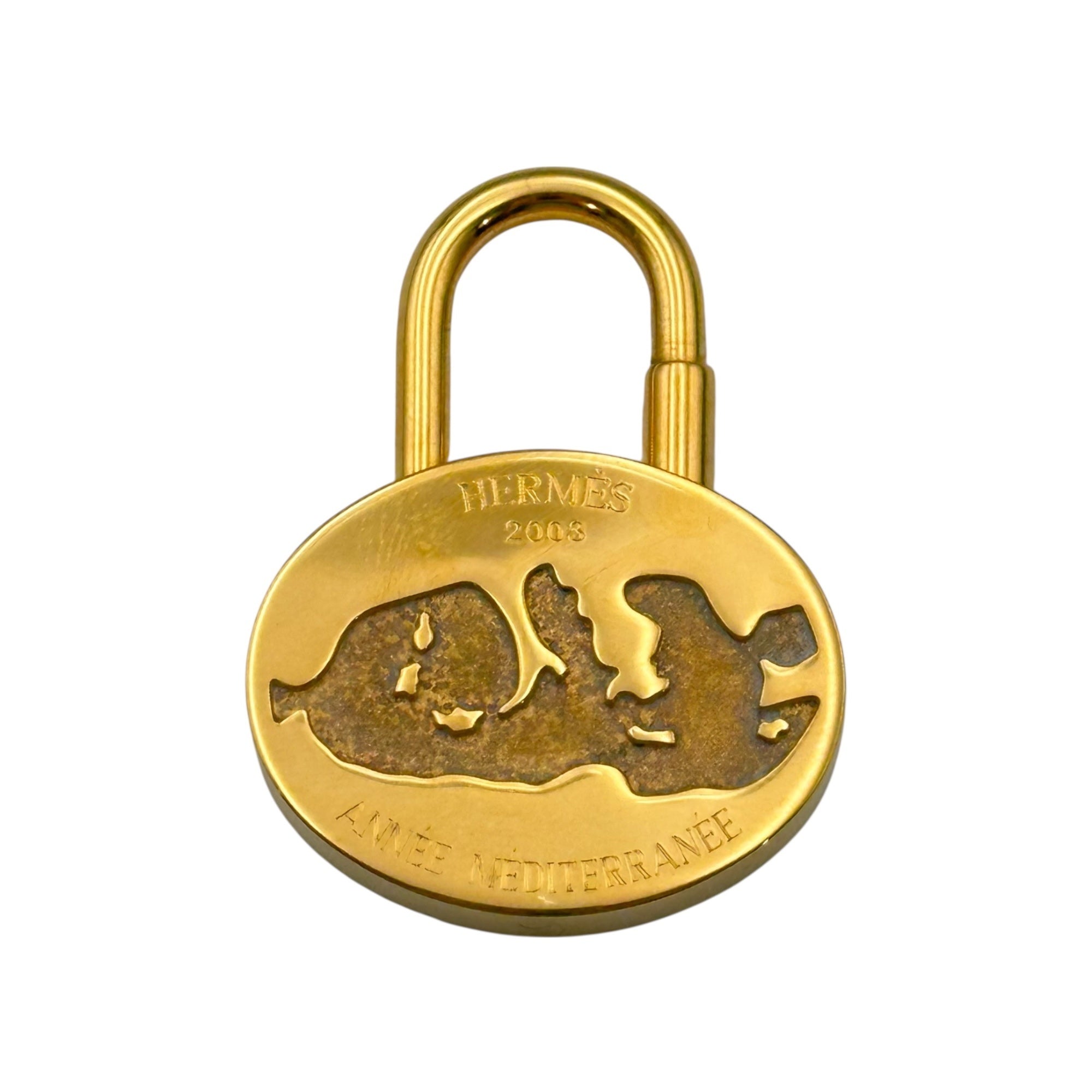 HERMES(エルメス) 2003年限定 mediterranean cadena charm 地中海 カデナ チャーム 年間テーマ 「La Mediterranee」 ゴールド 箱付 ペンダントトップにも